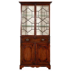 Libreria secretaire inglese in mogano smaltato di Giorgio III