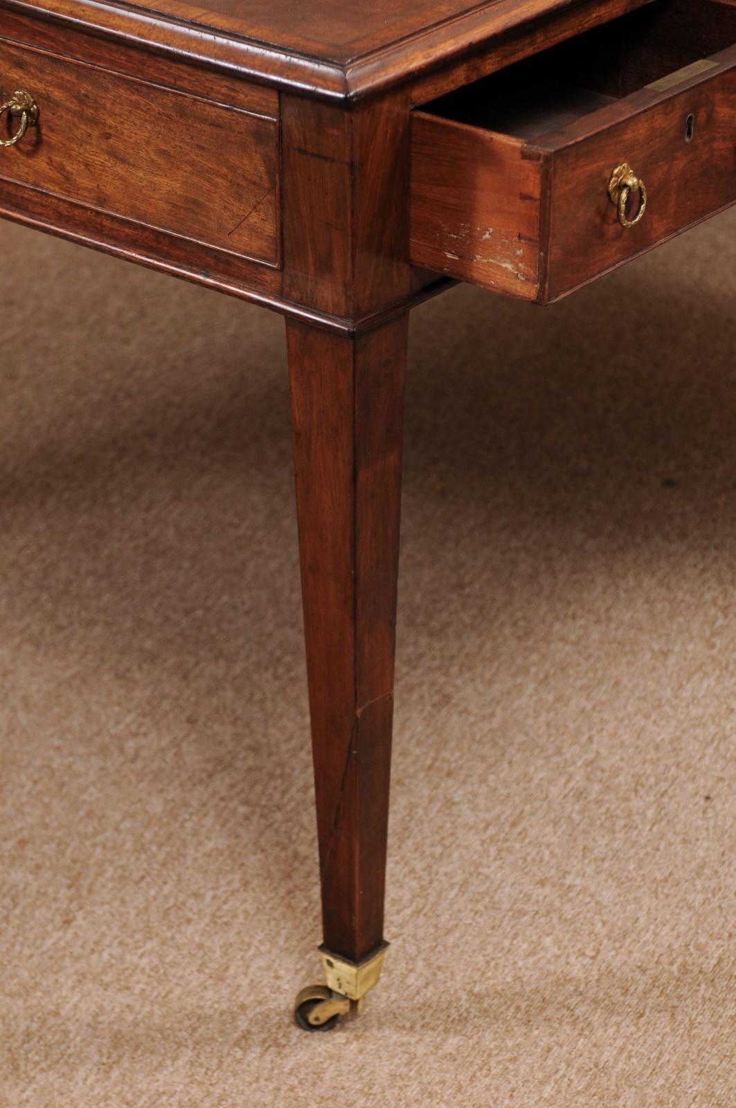 George III English Mahogany Partner's Desk/Writing Table, Early 19th Century 10