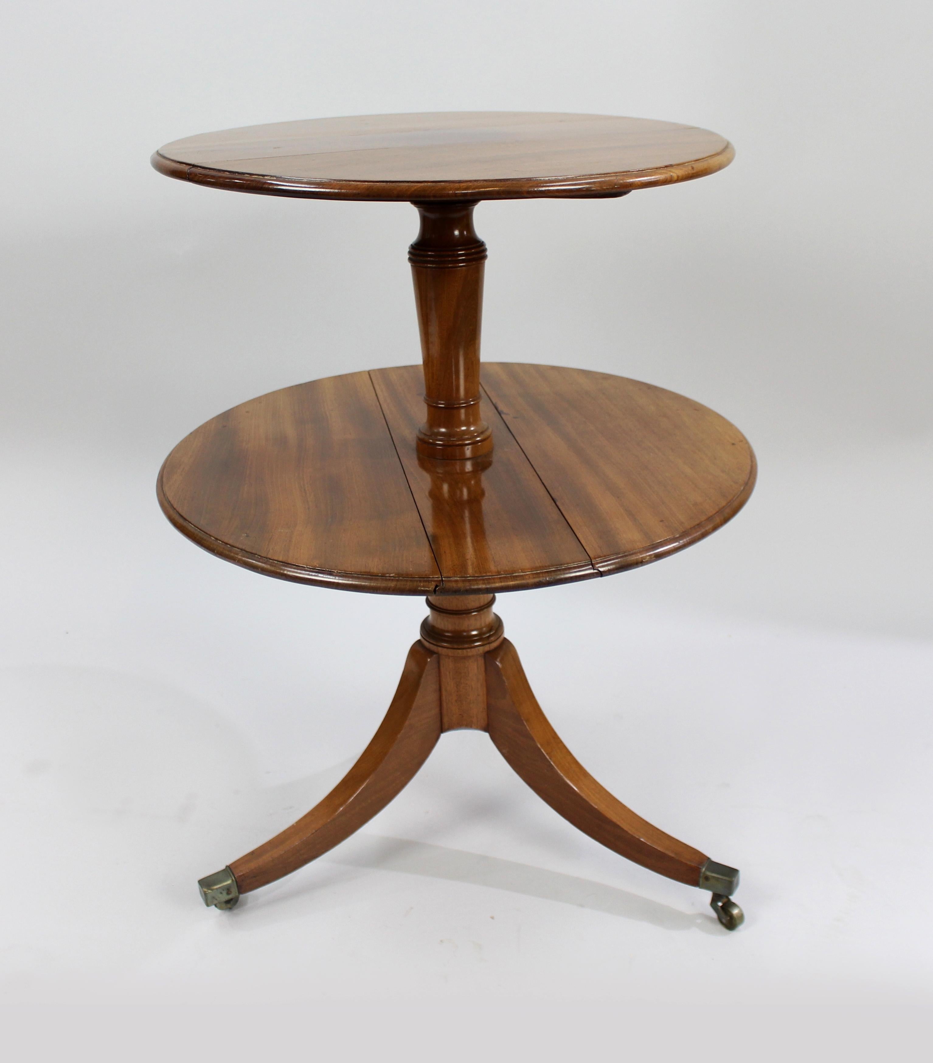 George III English mahogany two tier folding dumb waiter


First tier diameter 52 cm 20 1/2 in

Second tier diameter 60 cm 23 1/2 in

Height 75 cm 29 1/2 in
 

Period George III, c.1800, English

Wood mahogany

Condition good original