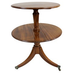 George III English Mahogany Two Tier Folding Dumb Waiter