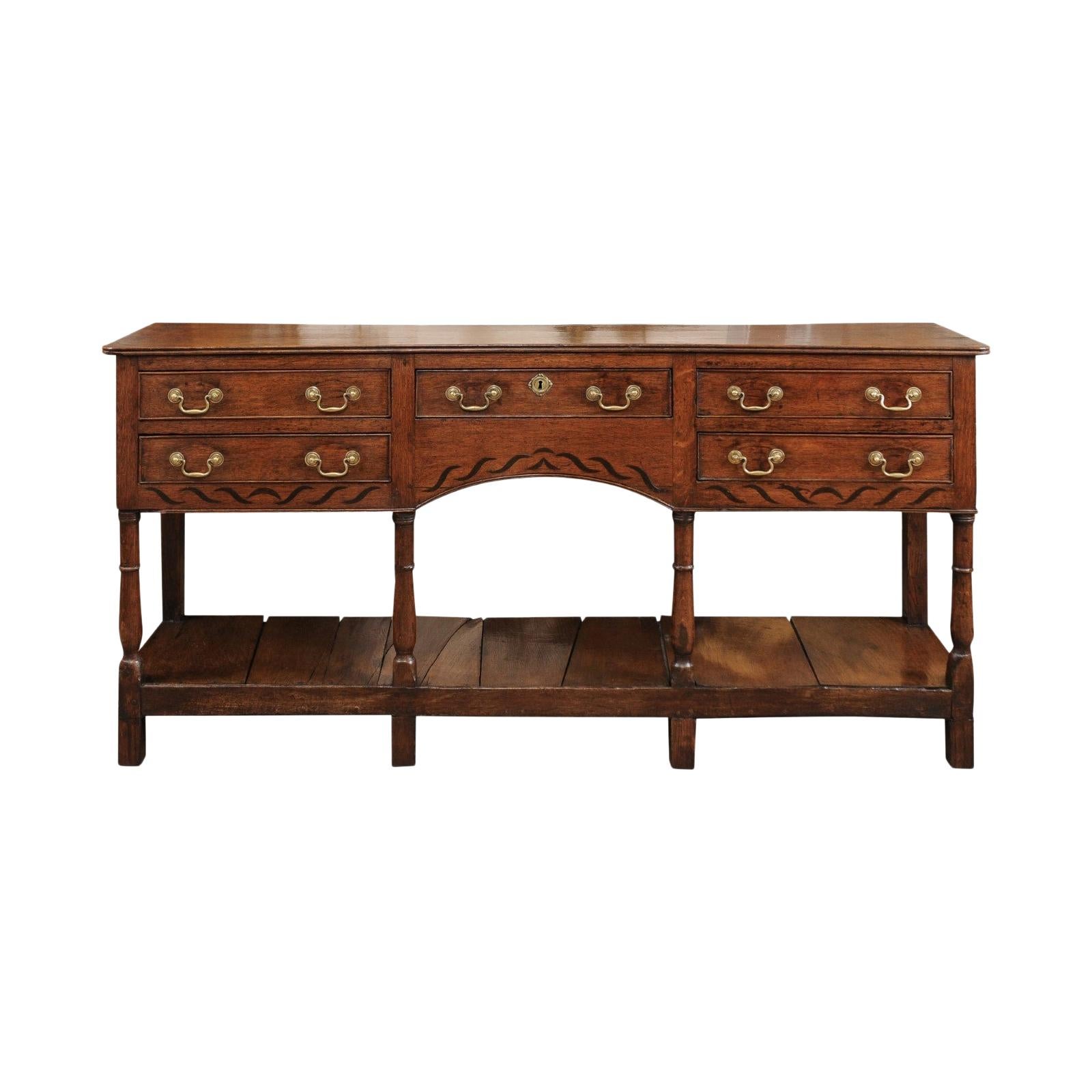 George III English Oak Dresser Base/Server, circa 1800