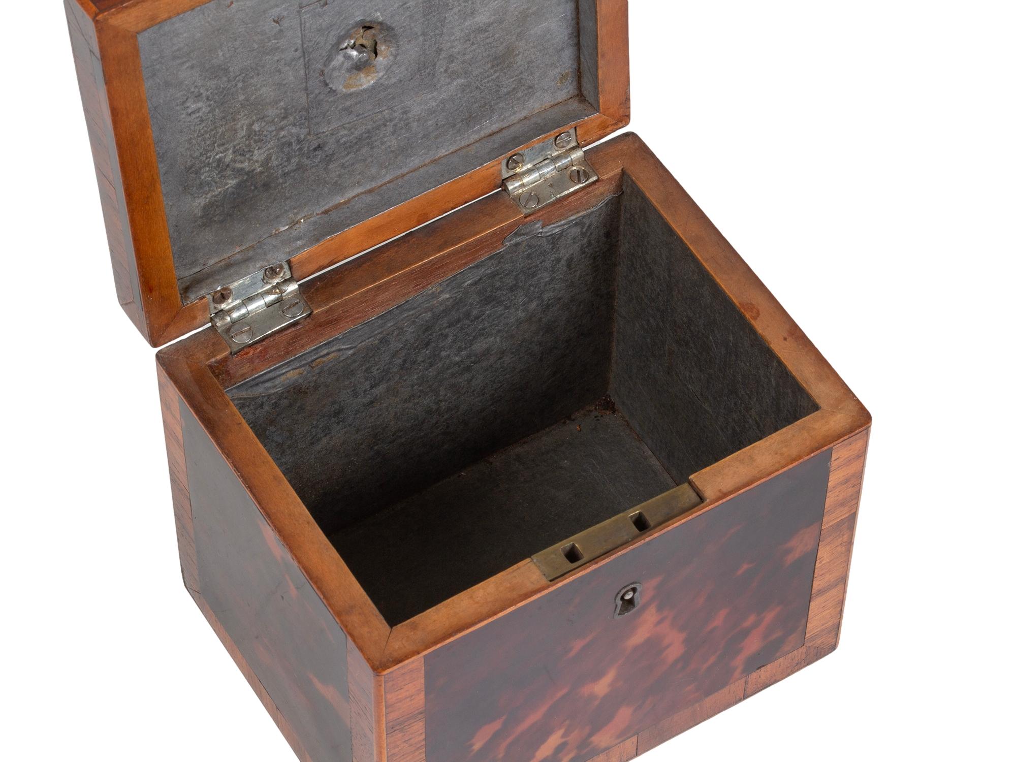 George III English Red Tortoiseshell Tea Caddy For Sale 4