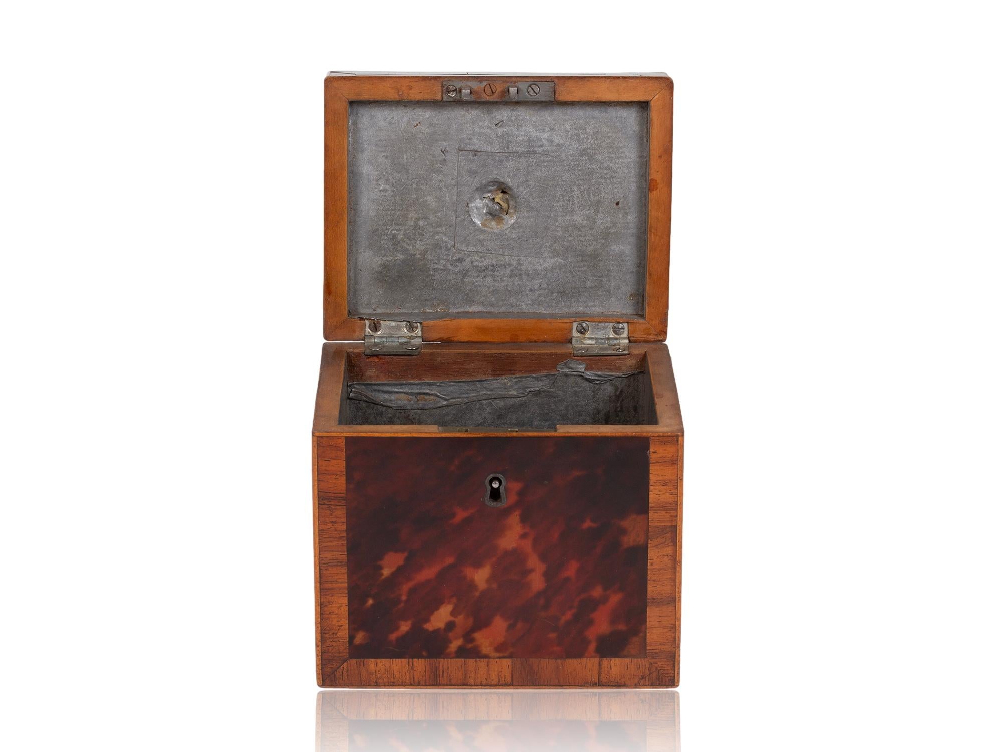 George III English Red Tortoiseshell Tea Caddy For Sale 3