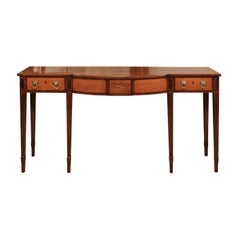 George III English Server in Mahogany and Satinwood with Shell Inlay