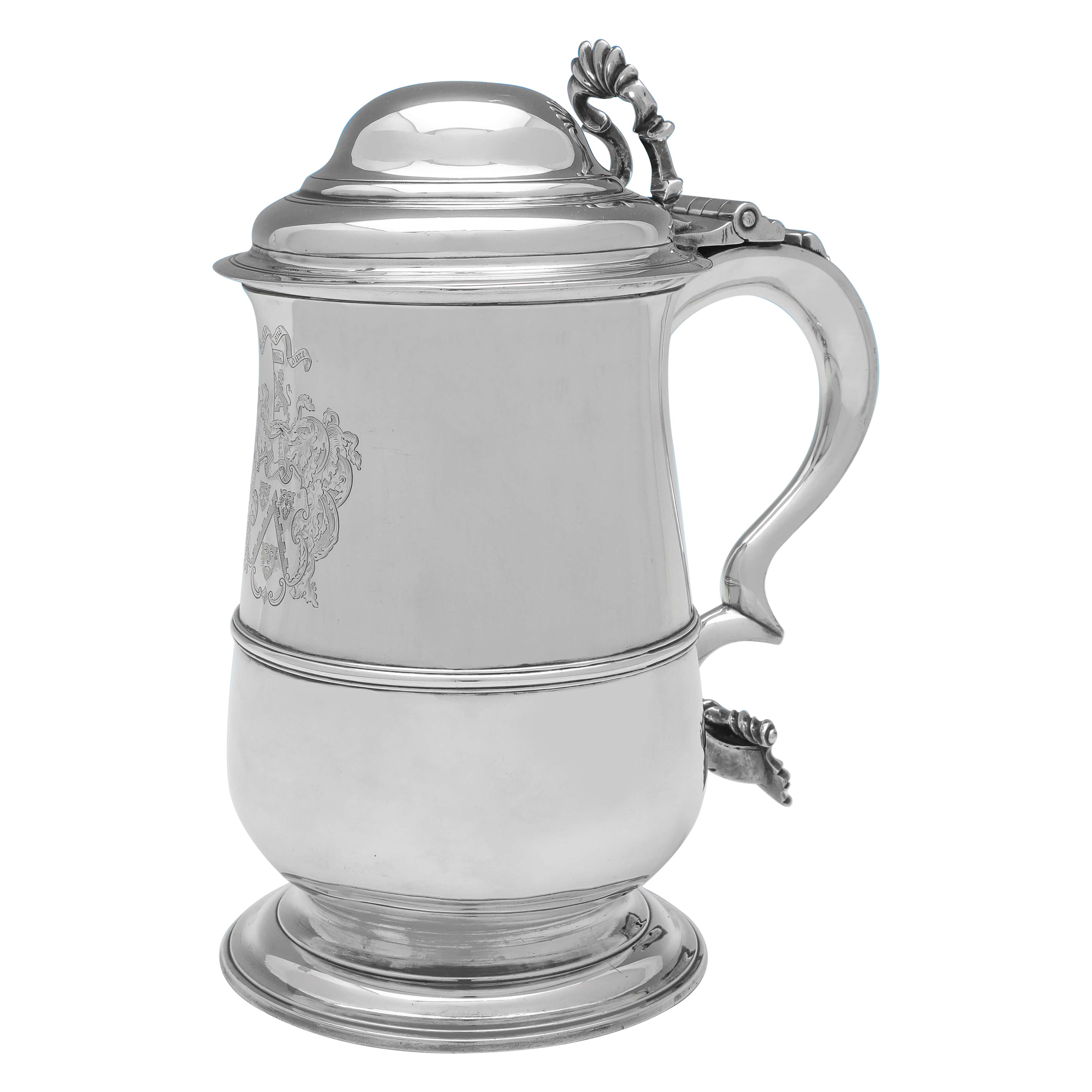 Englischer Tankard aus Sterlingsilber im George-III-Stil – London 1772 – William Plummer