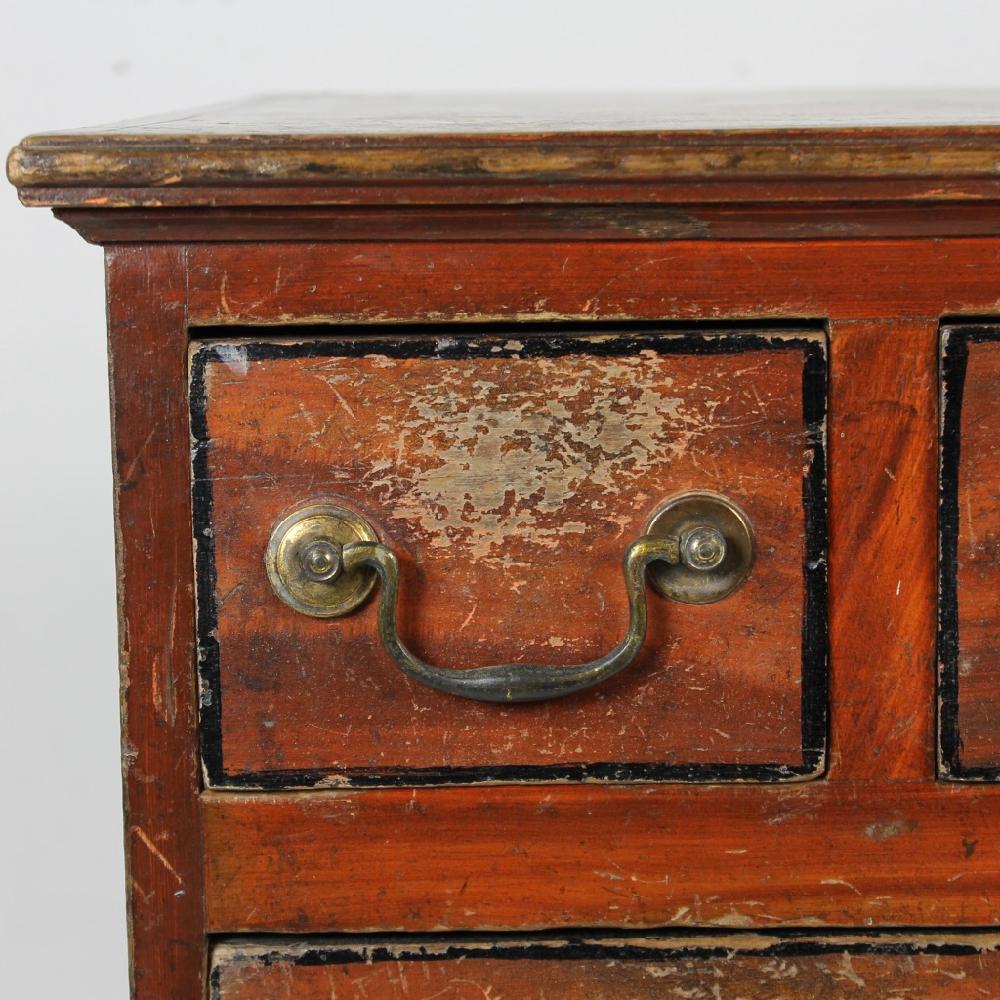 Georgian George III Estate Made Original Painted Pine Chest Of Drawers For Sale