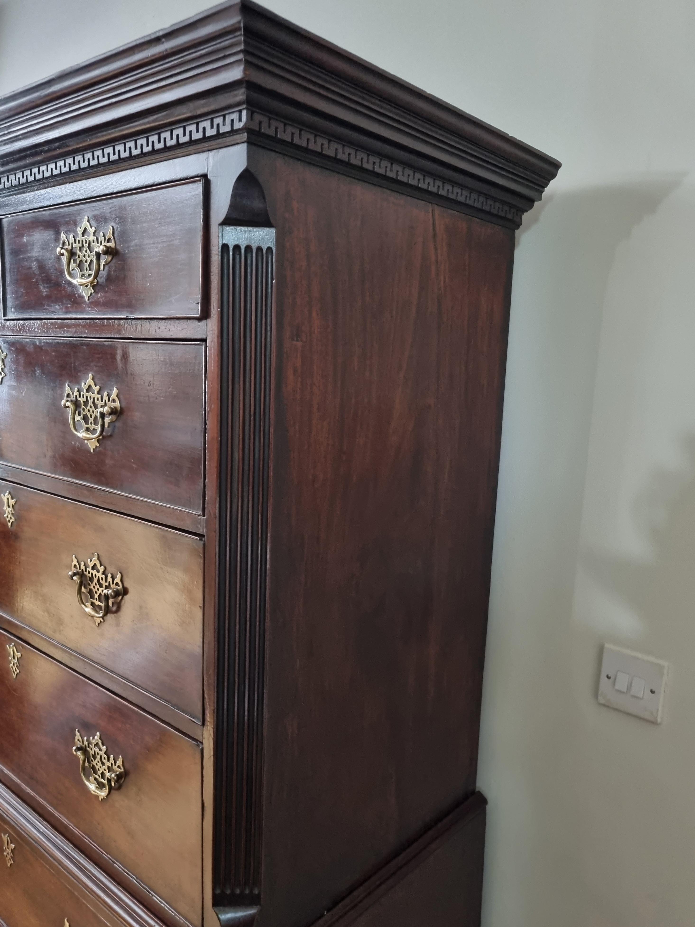 British  George III Figured Mahogany Tallboy Chest on Chest Circa 1760s For Sale