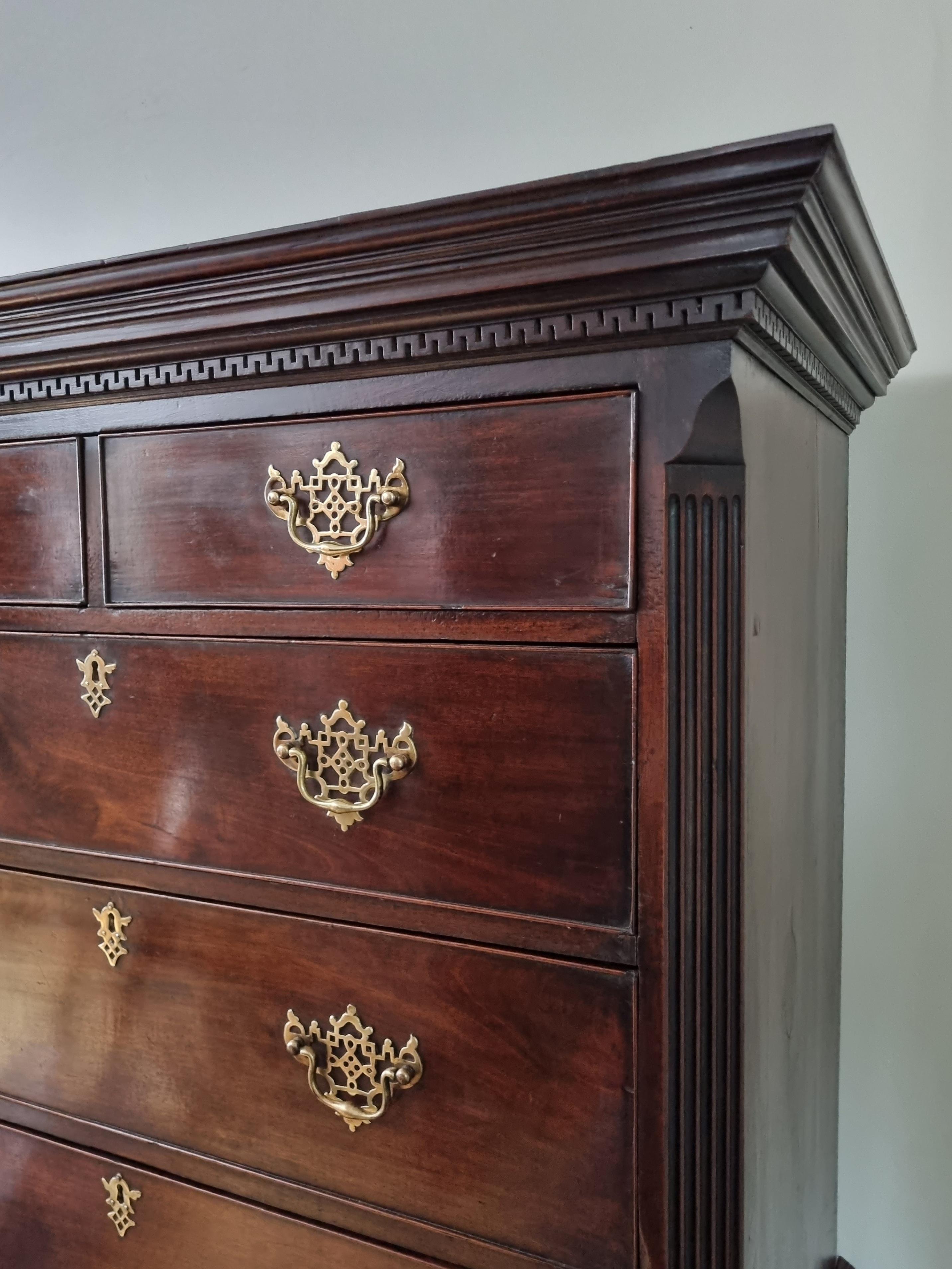  George III Figured Mahogany Tallboy Chest on Chest Circa 1760s For Sale 1