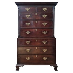 Vintage  George III Figured Mahogany Tallboy Chest on Chest Circa 1760s