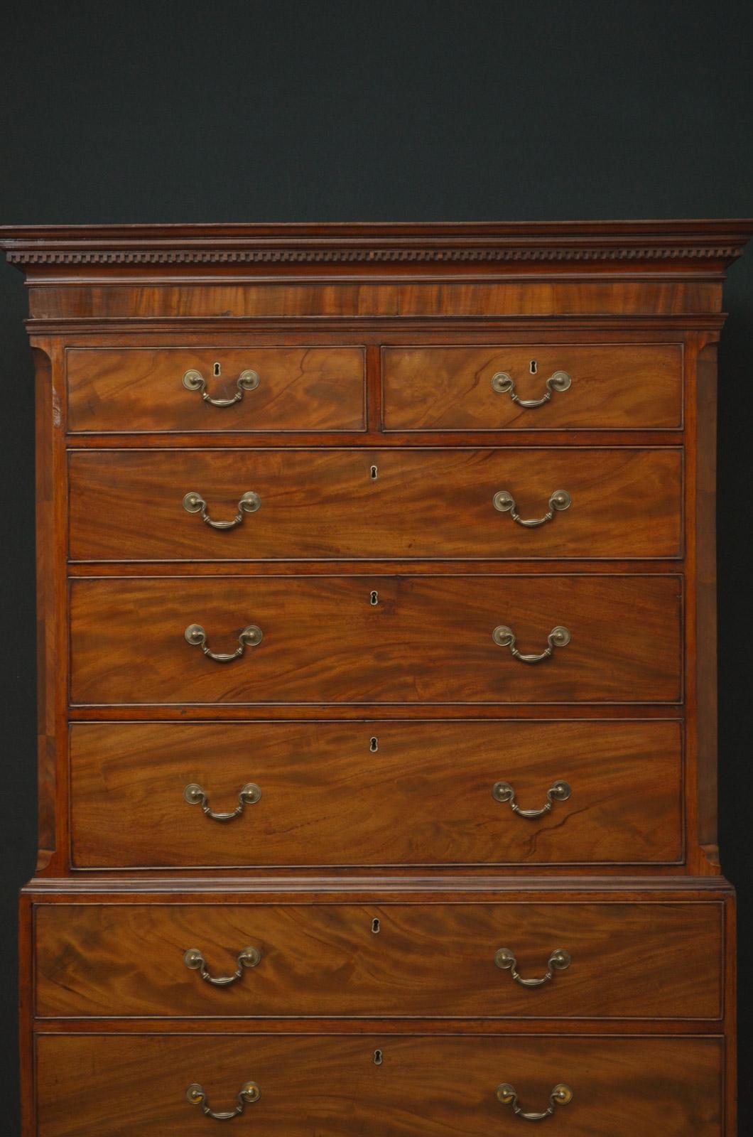 Early 19th Century George III Figured Mahogany Chest on Chest