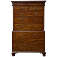 George III Figured Mahogany Chest on Chest