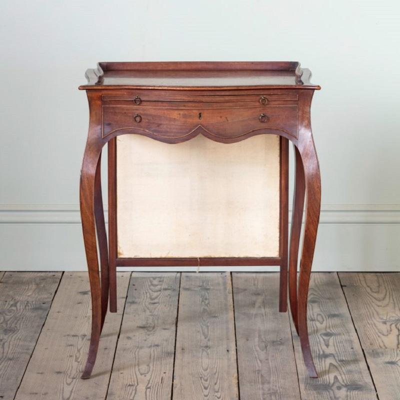 British George III Figured Mahogany Ladies Writing Table For Sale