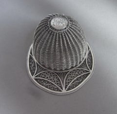 George III Filigree Jockey Cap Caddy Spoon Made Most Probably in Birmingham