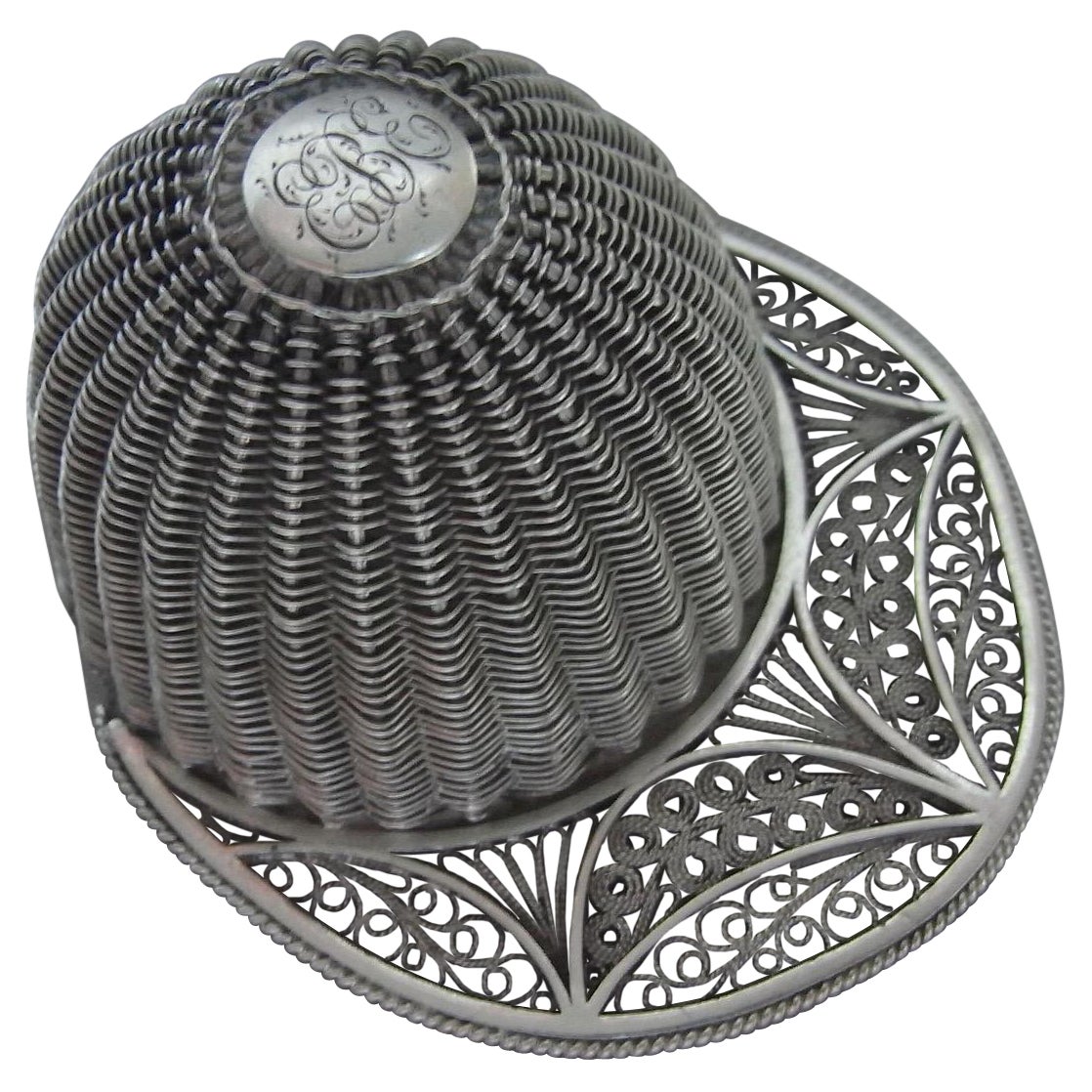 Filigraner Jockey Cap Caddy-Löffel aus der George-III-Periode, hergestellt wahrscheinlich in Birmingham