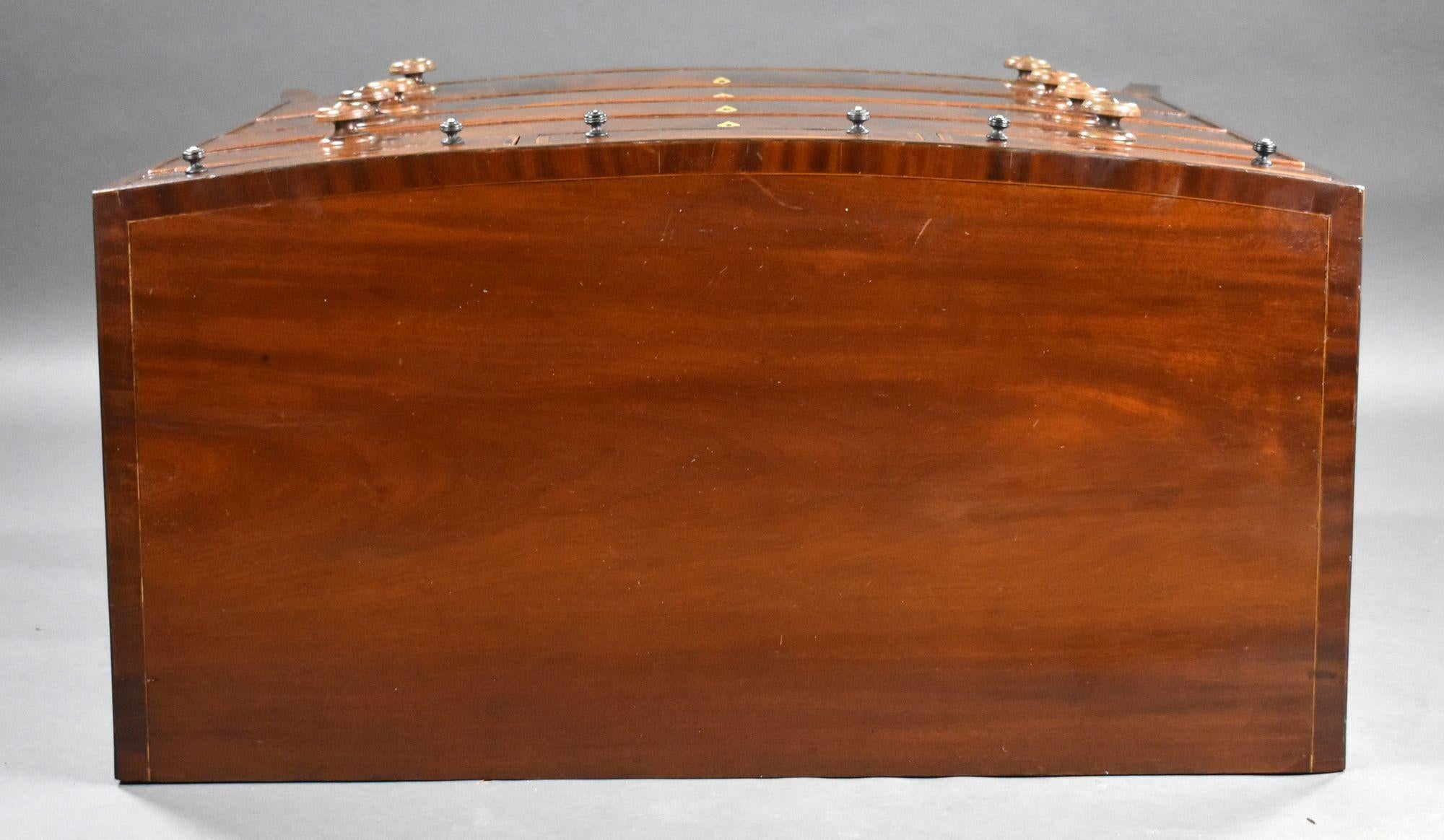 George III Flame Mahogany Bow Front Chest of Drawers 1