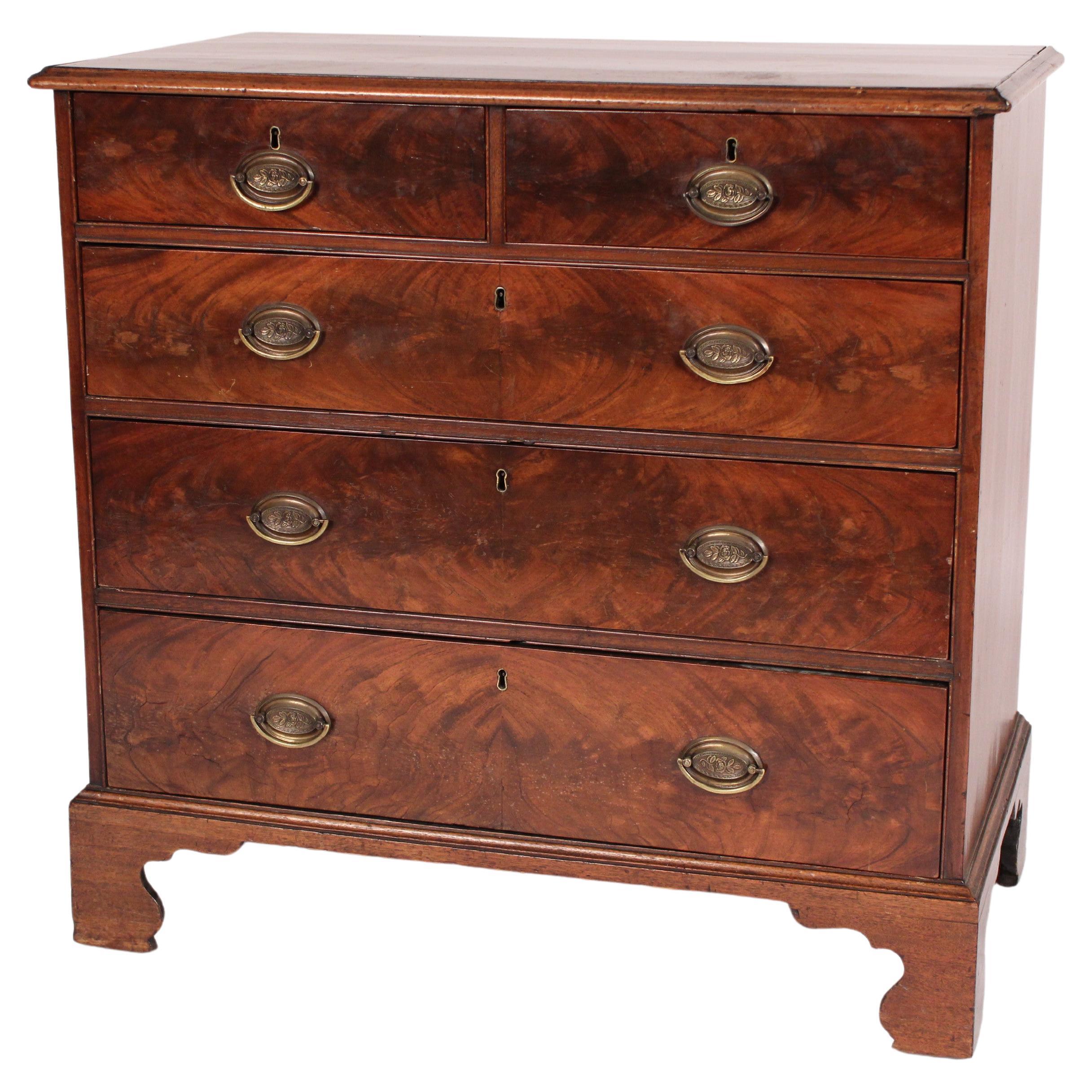 George III Flame Mahogany Chest of Drawers For Sale