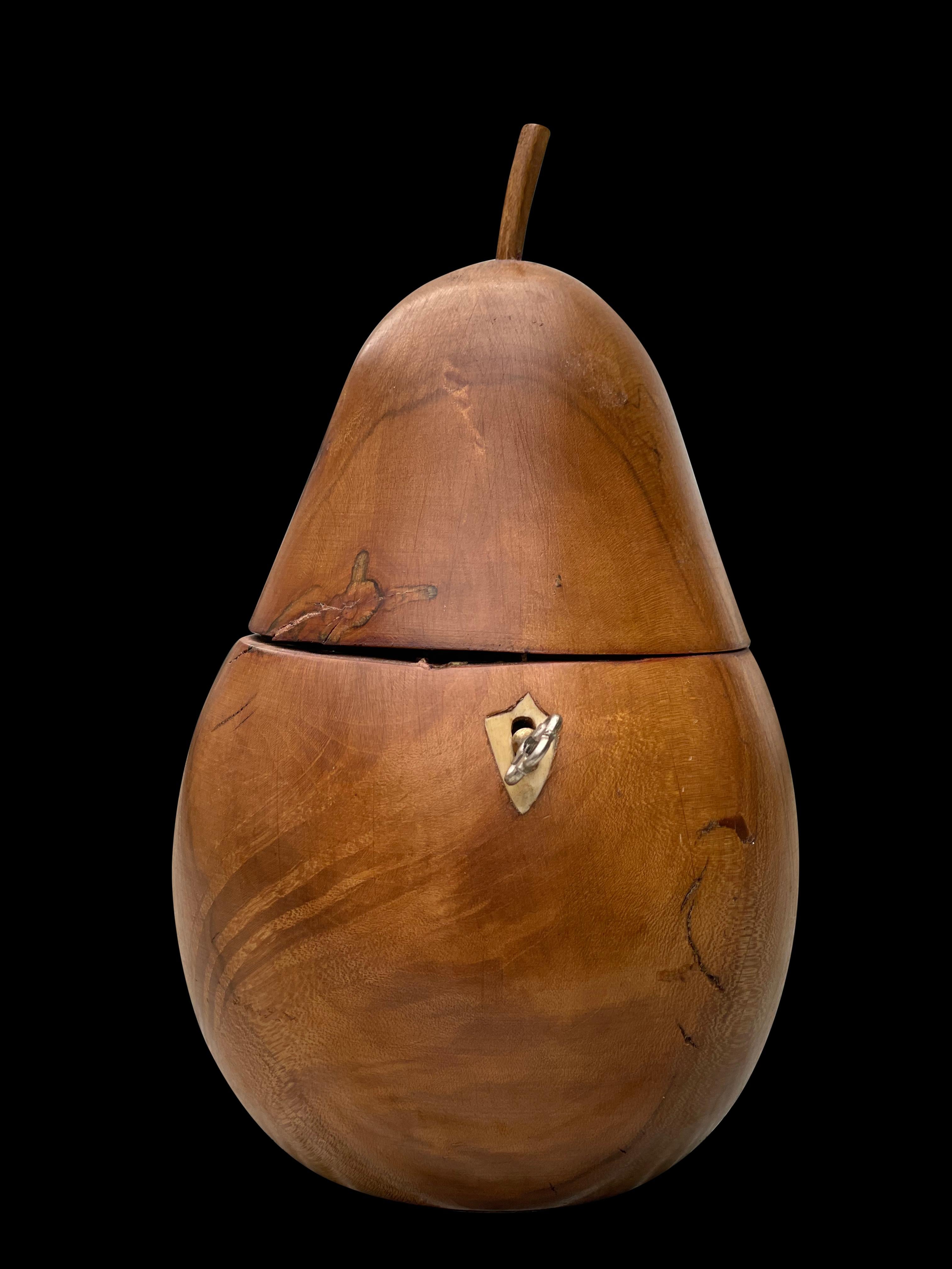 18th Century and Earlier George III Fruitwood Pear-Shaped Tea Caddy, Late 18th Century For Sale