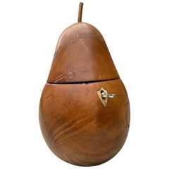 George III Fruitwood Pear-Shaped Tea Caddy, Late 18th Century