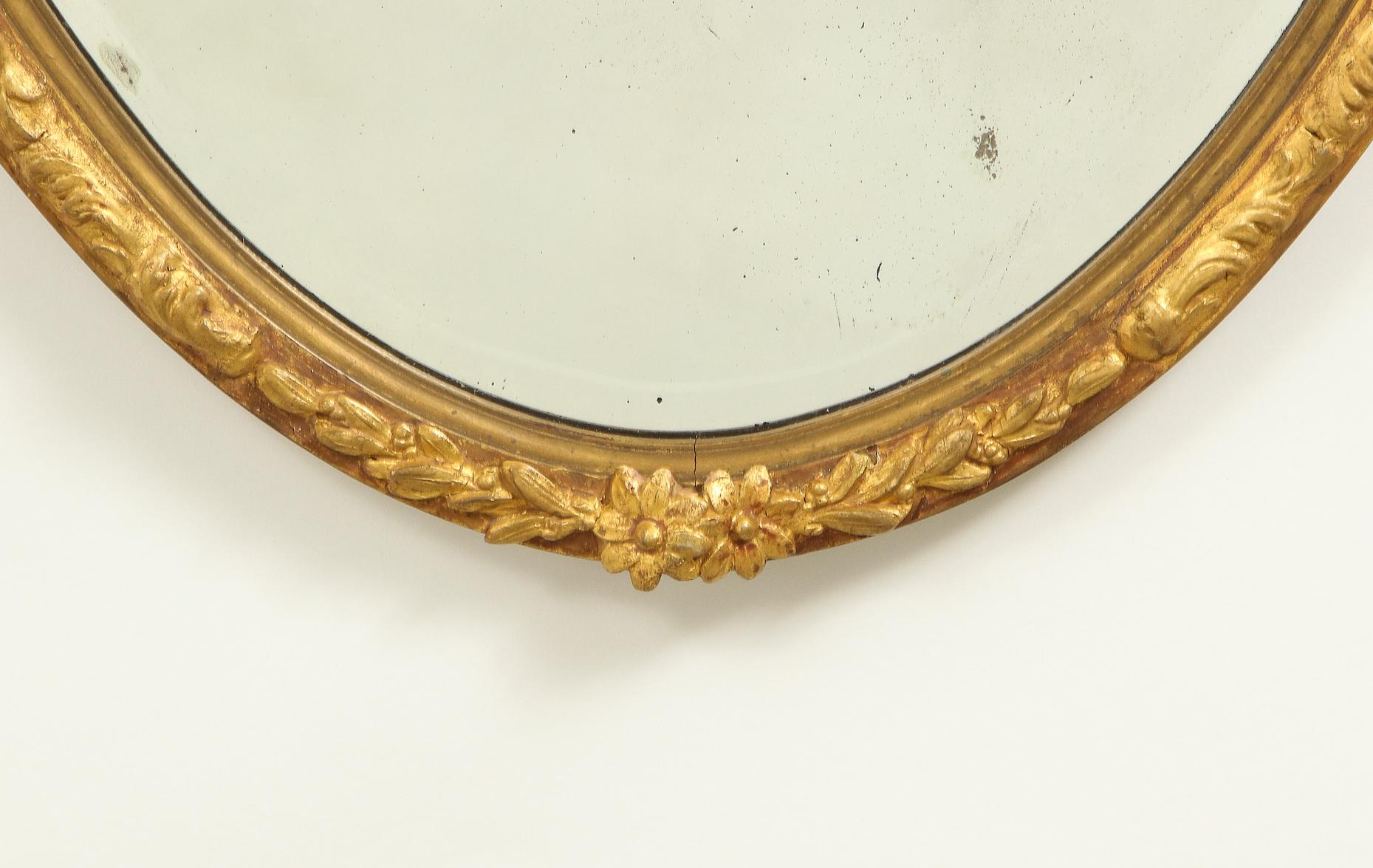 English George III Gilt Gesso Mirror in the Manner of George Hepplewhite