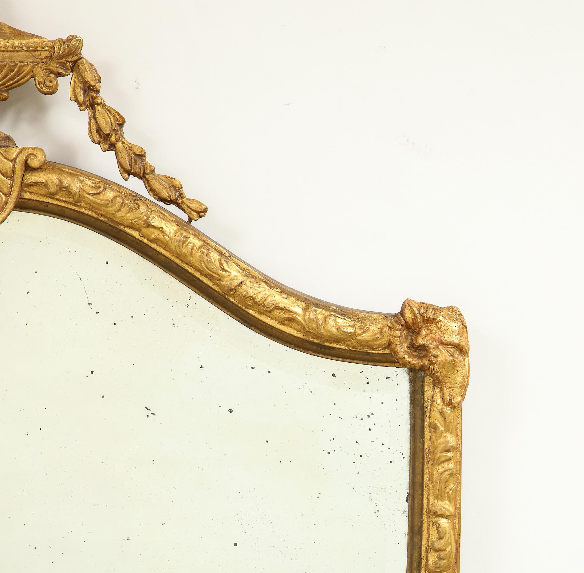 George III Gilt Gesso Mirror in the Manner of George Hepplewhite In Good Condition In New York, NY