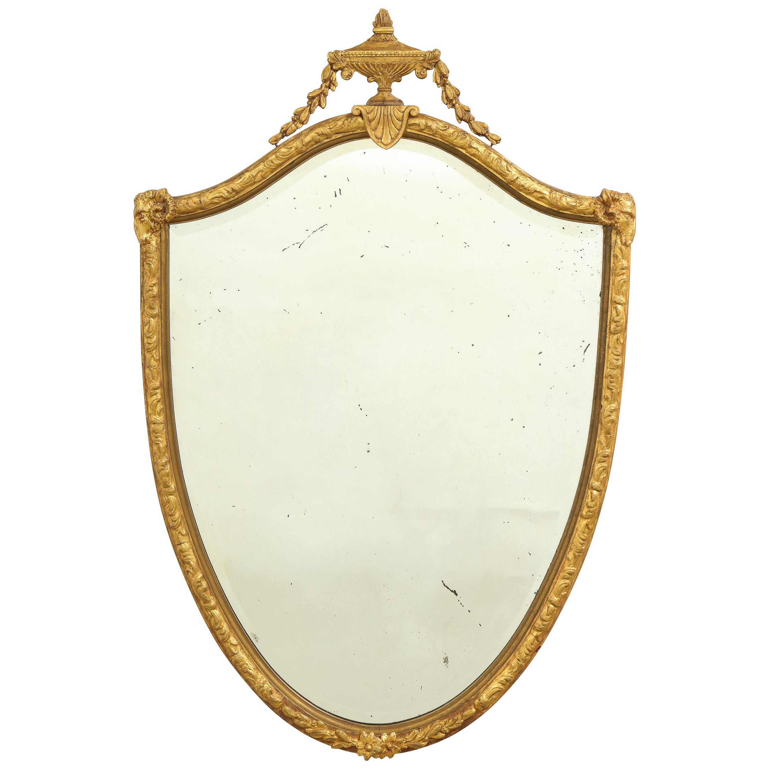 George III Gilt Gesso Mirror in the Manner of George Hepplewhite