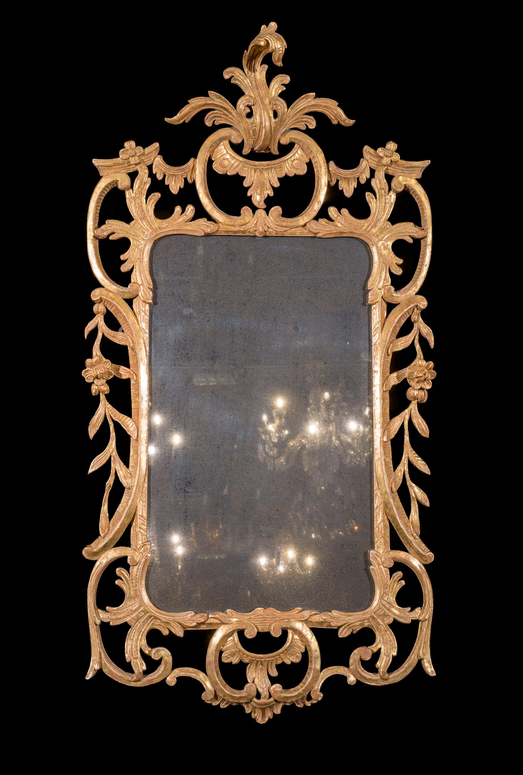 English George III Gilt Wall Mirror For Sale