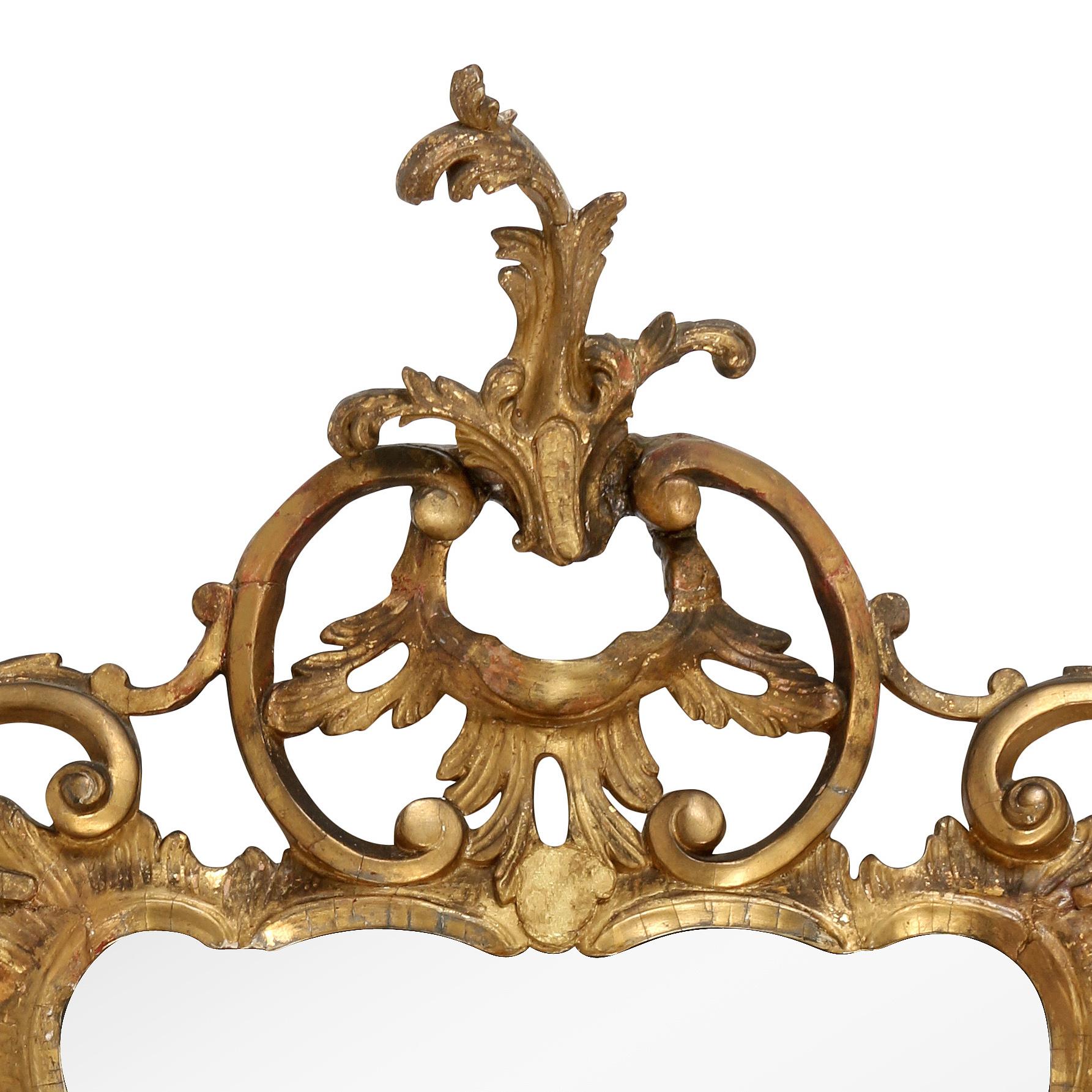 George III giltwood antique mirror.