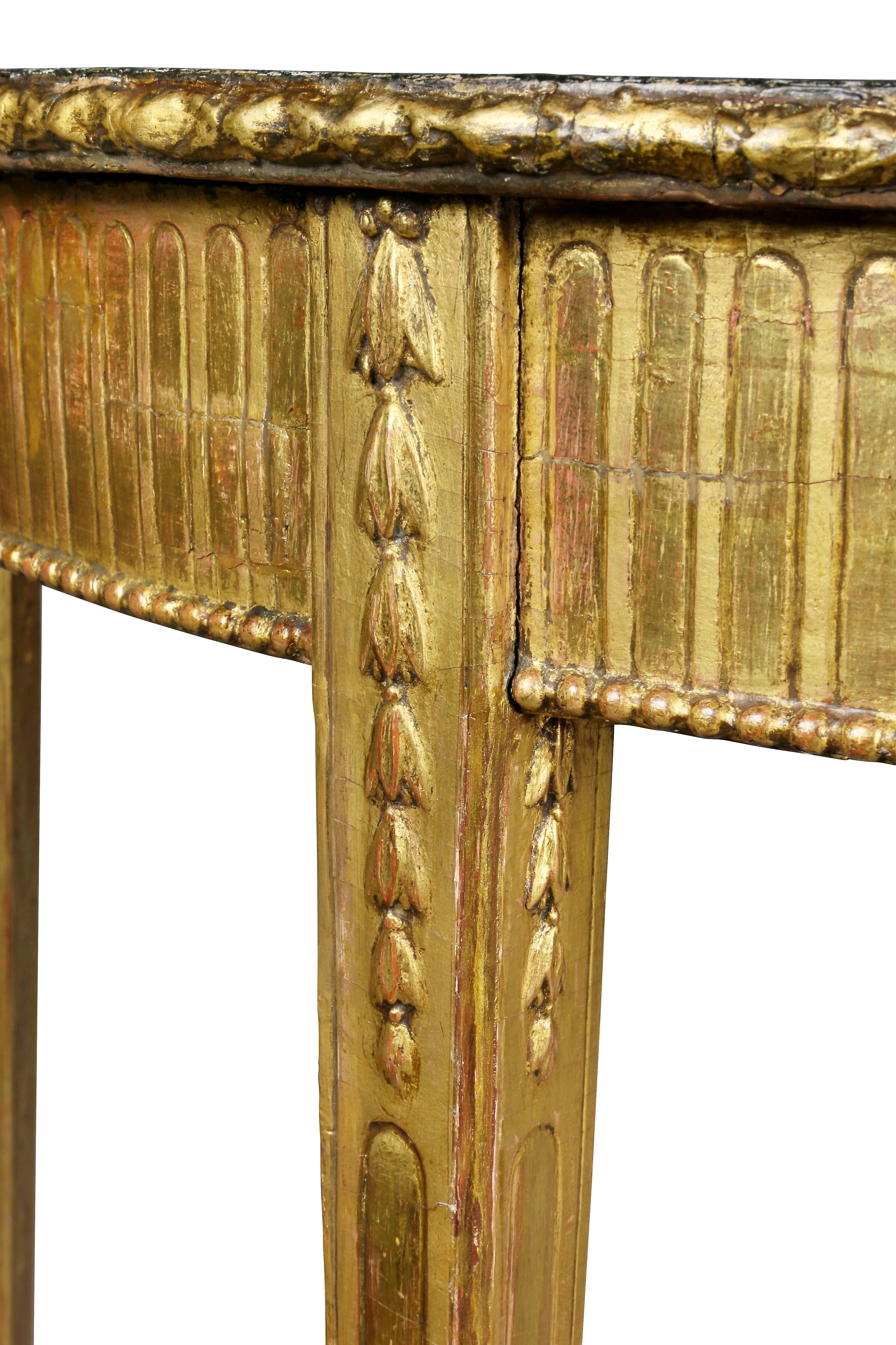 George III Giltwood Demilune Console Table 2