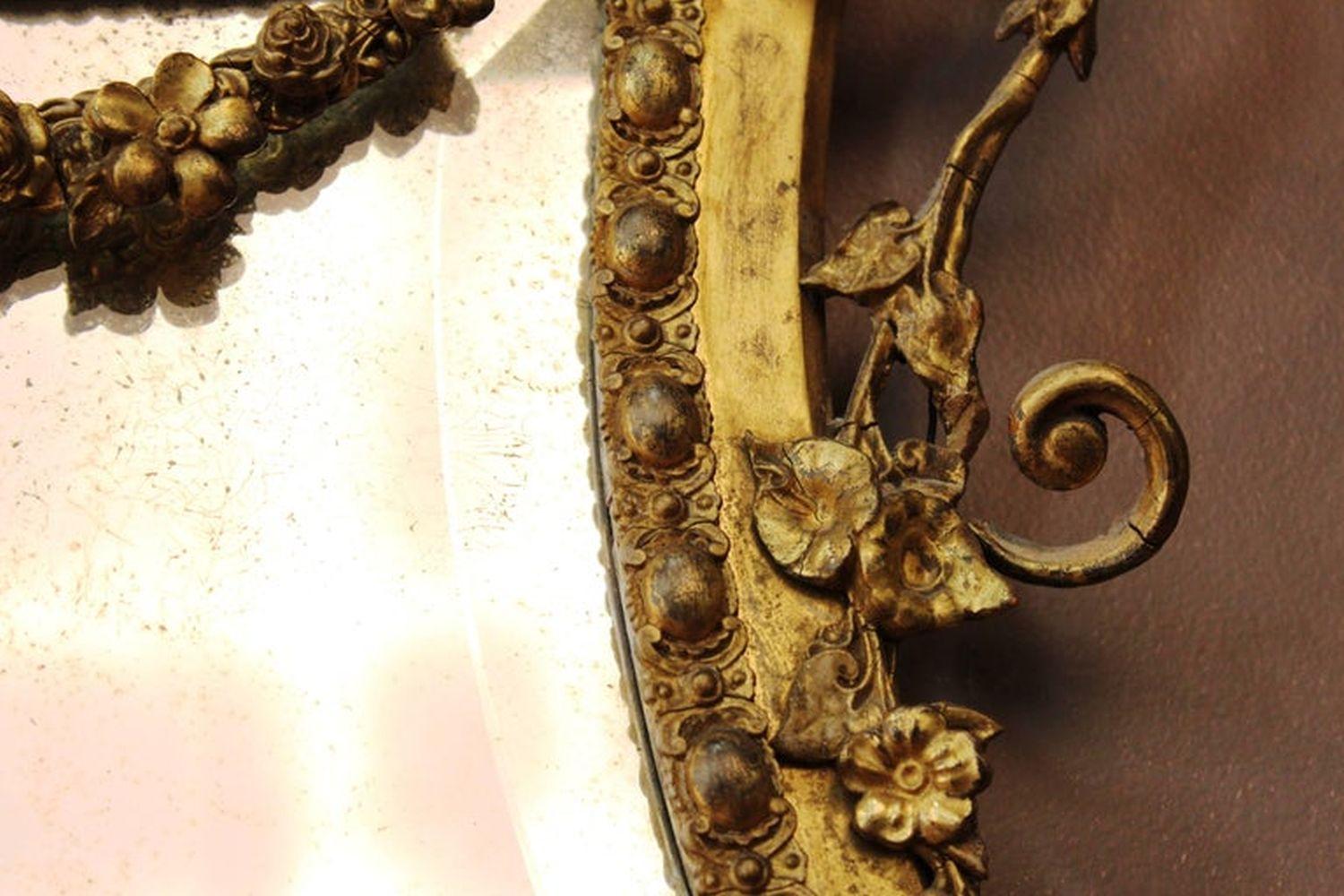 Smussato Specchio smussato Girandole in legno d'orato di Giorgio III in vendita