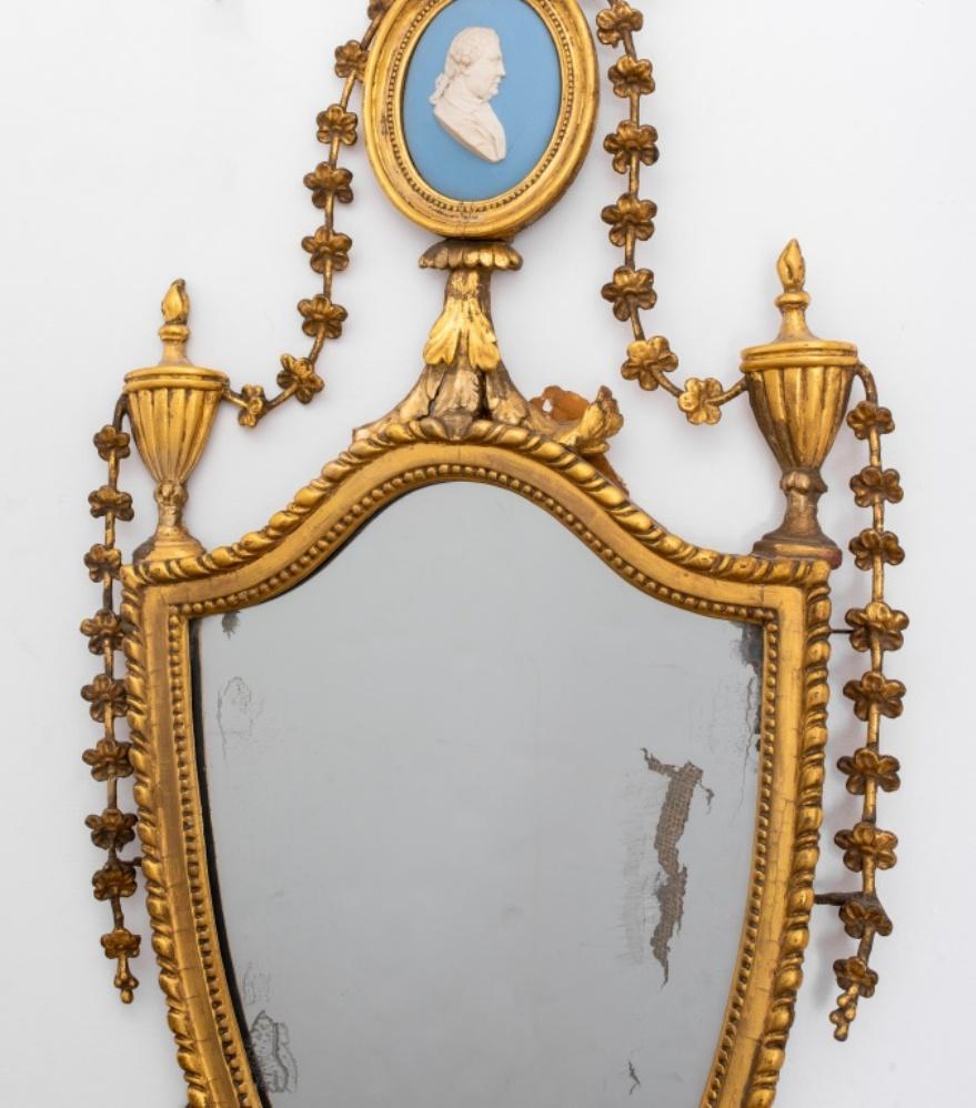 George III Giltwood Jasperware Mounted Mirror In Good Condition In New York, NY