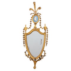 George III Giltwood Jasperware Mounted Mirror