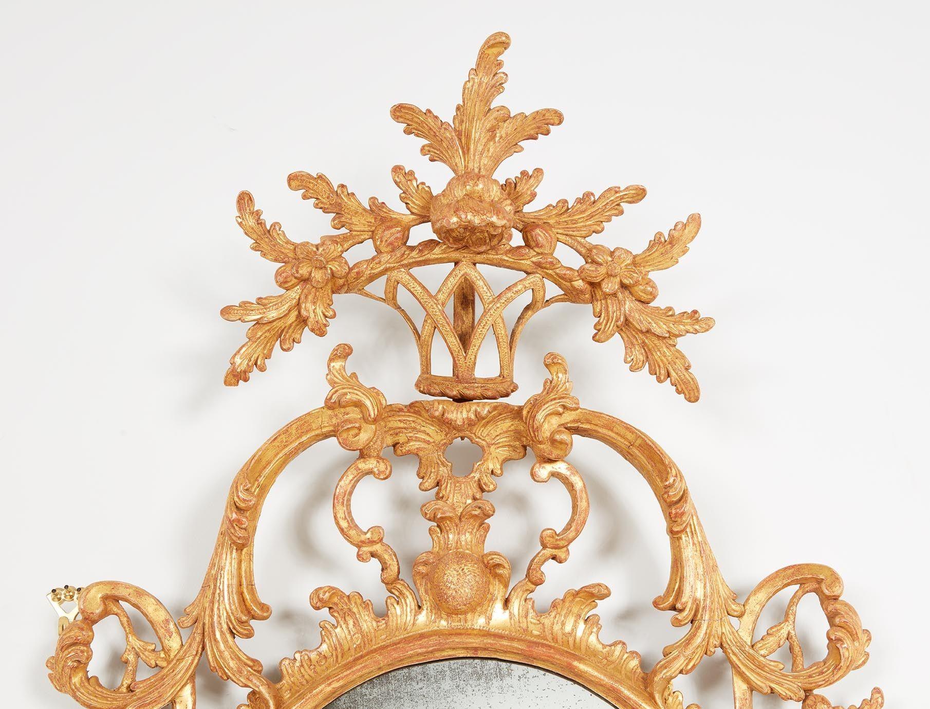 Inglese Specchio in legno dorato di Giorgio III in vendita