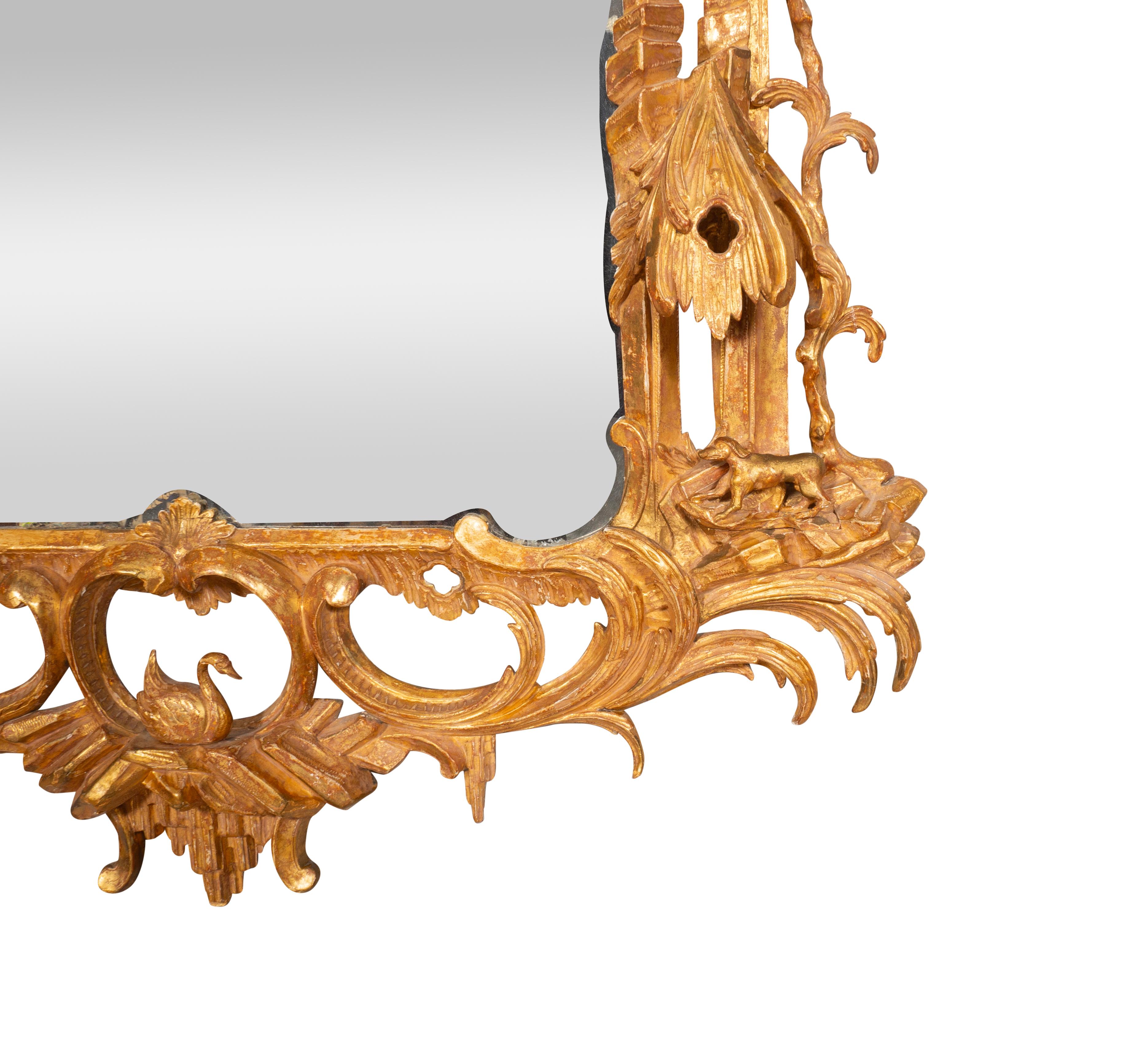 Metà XVIII secolo Specchio in legno dorato di Giorgio III in vendita