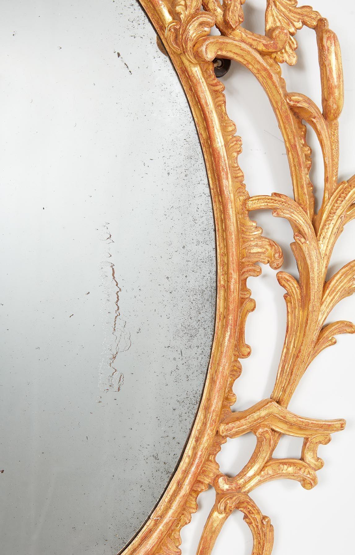 Fine XVIII secolo Specchio in legno dorato di Giorgio III in vendita