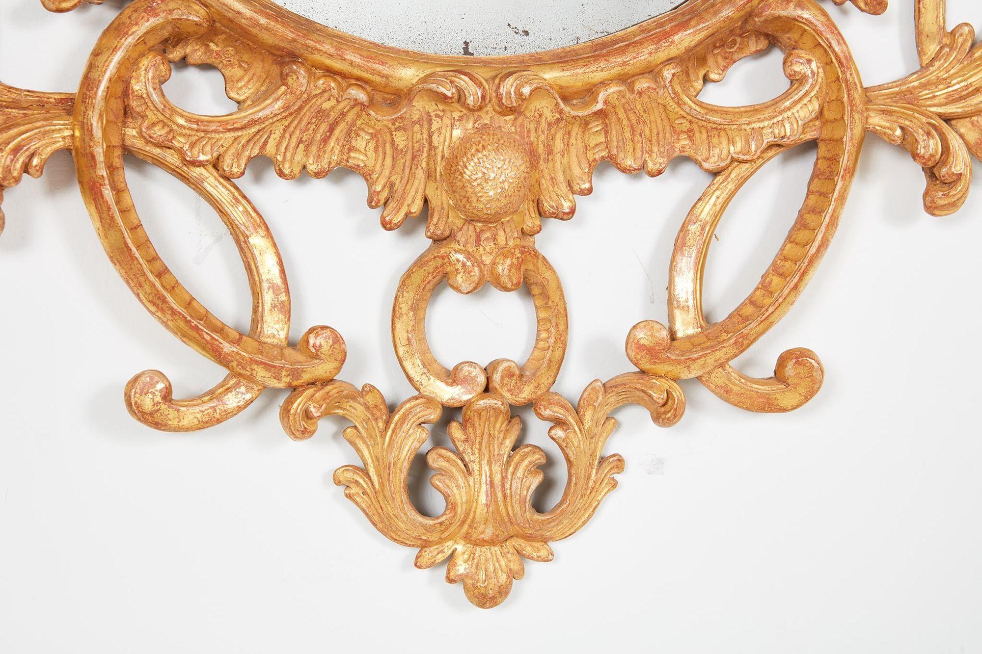 Legno dorato Specchio in legno dorato di Giorgio III in vendita