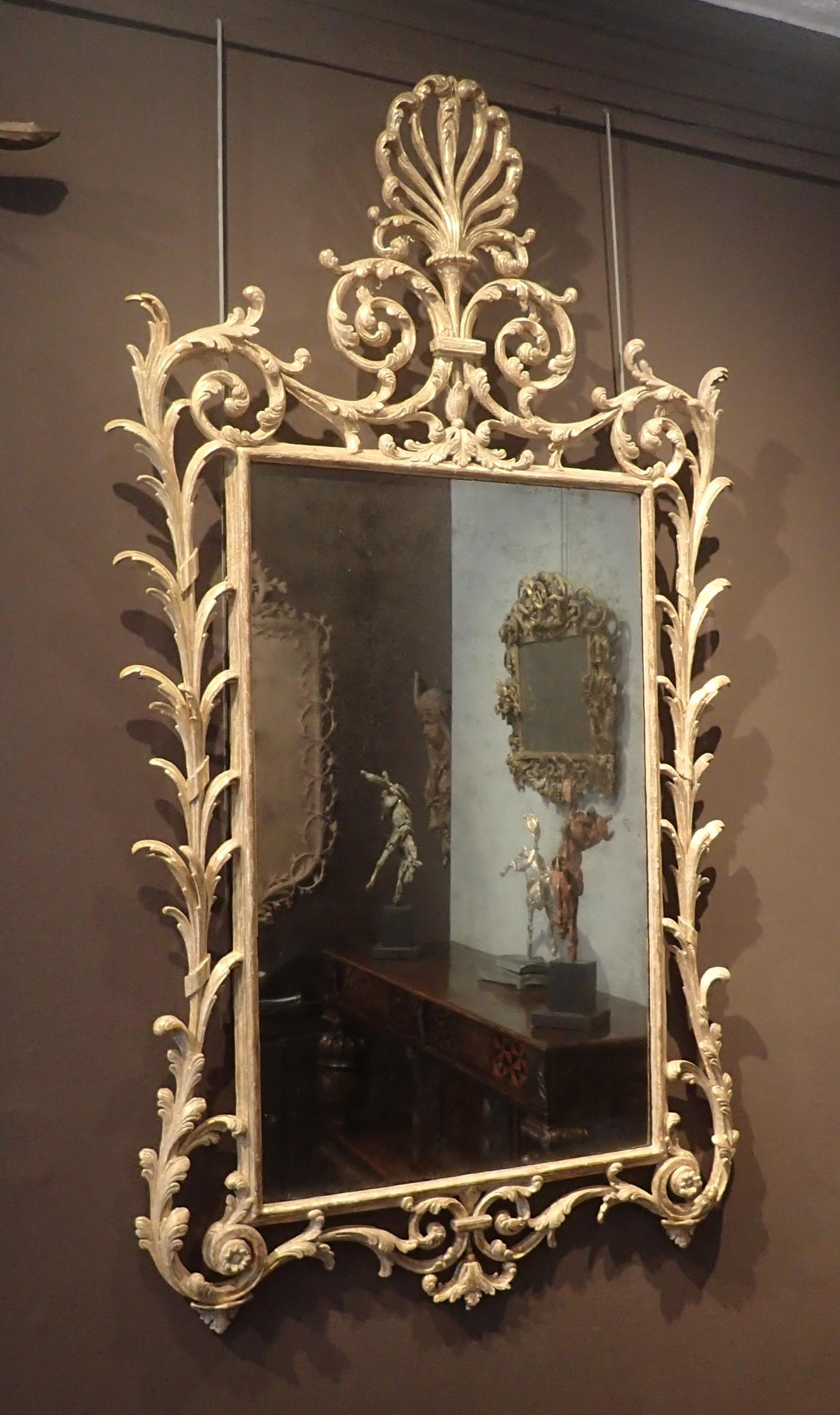 English George III Giltwood Mirror in the Manner of Linnell For Sale
