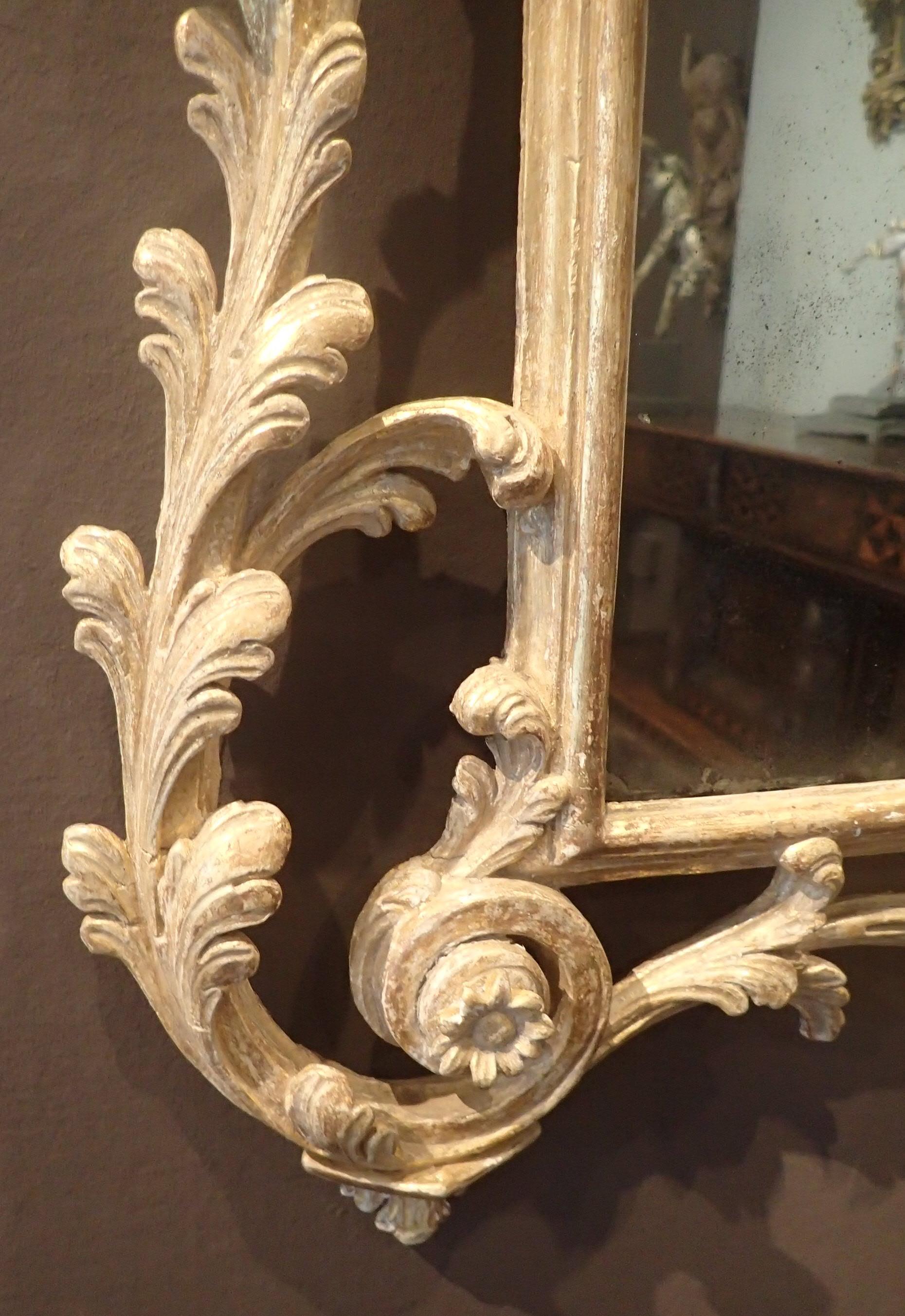 18th Century George III Giltwood Mirror in the Manner of Linnell For Sale