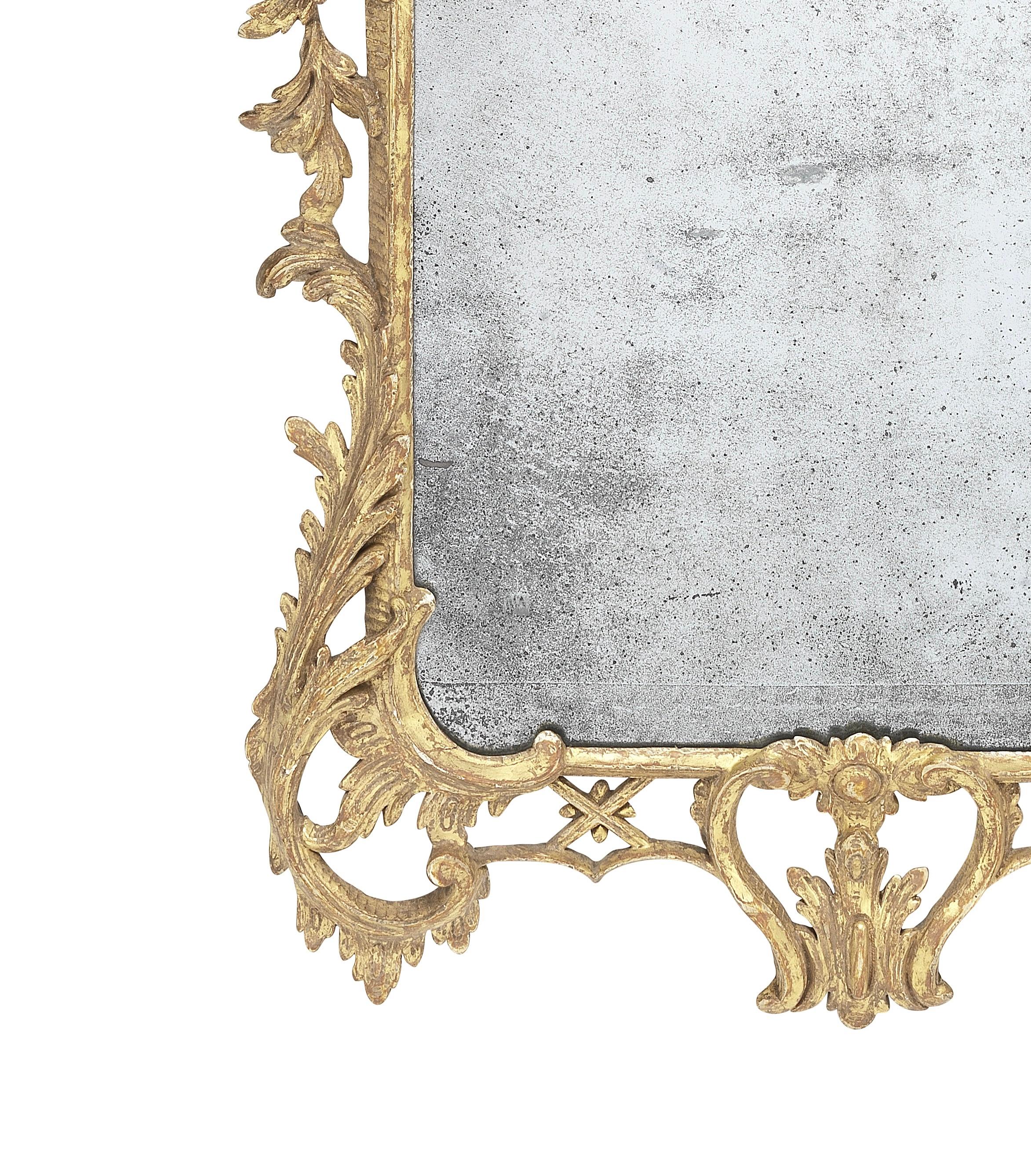 English George III Chippendale Period Giltwood Mirror in the Manner of Thomas Johnson