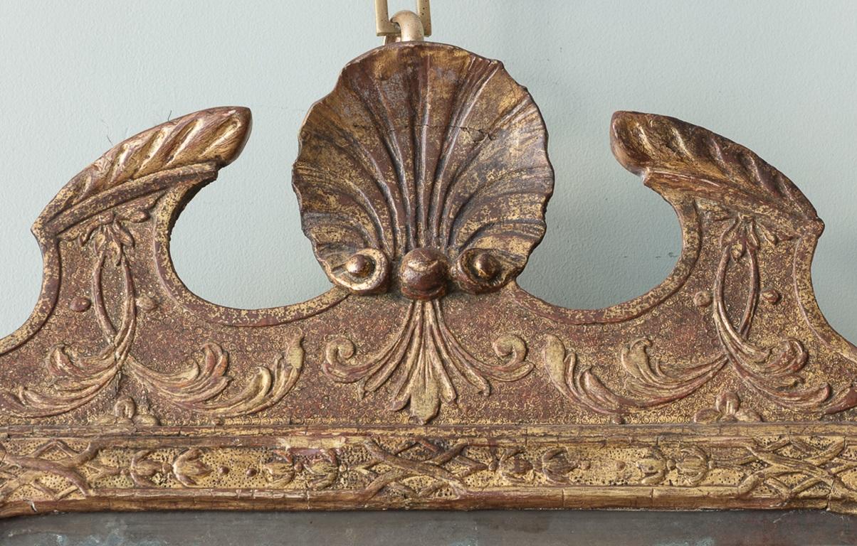 Specchio da molo di Giorgio III in legno dorato con candele originali in ottone In condizioni buone in vendita a London, GB