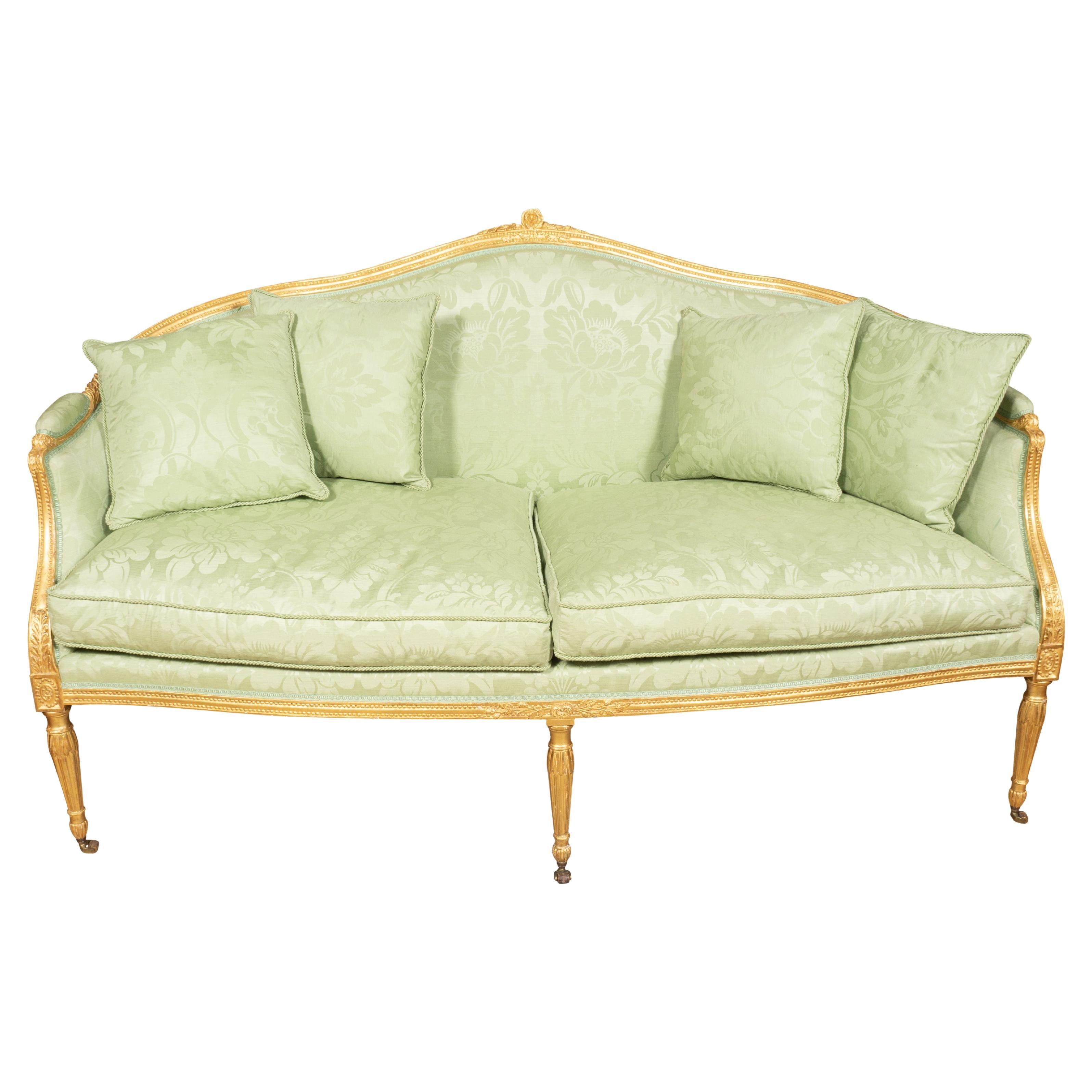 Canapé en bois doré George III