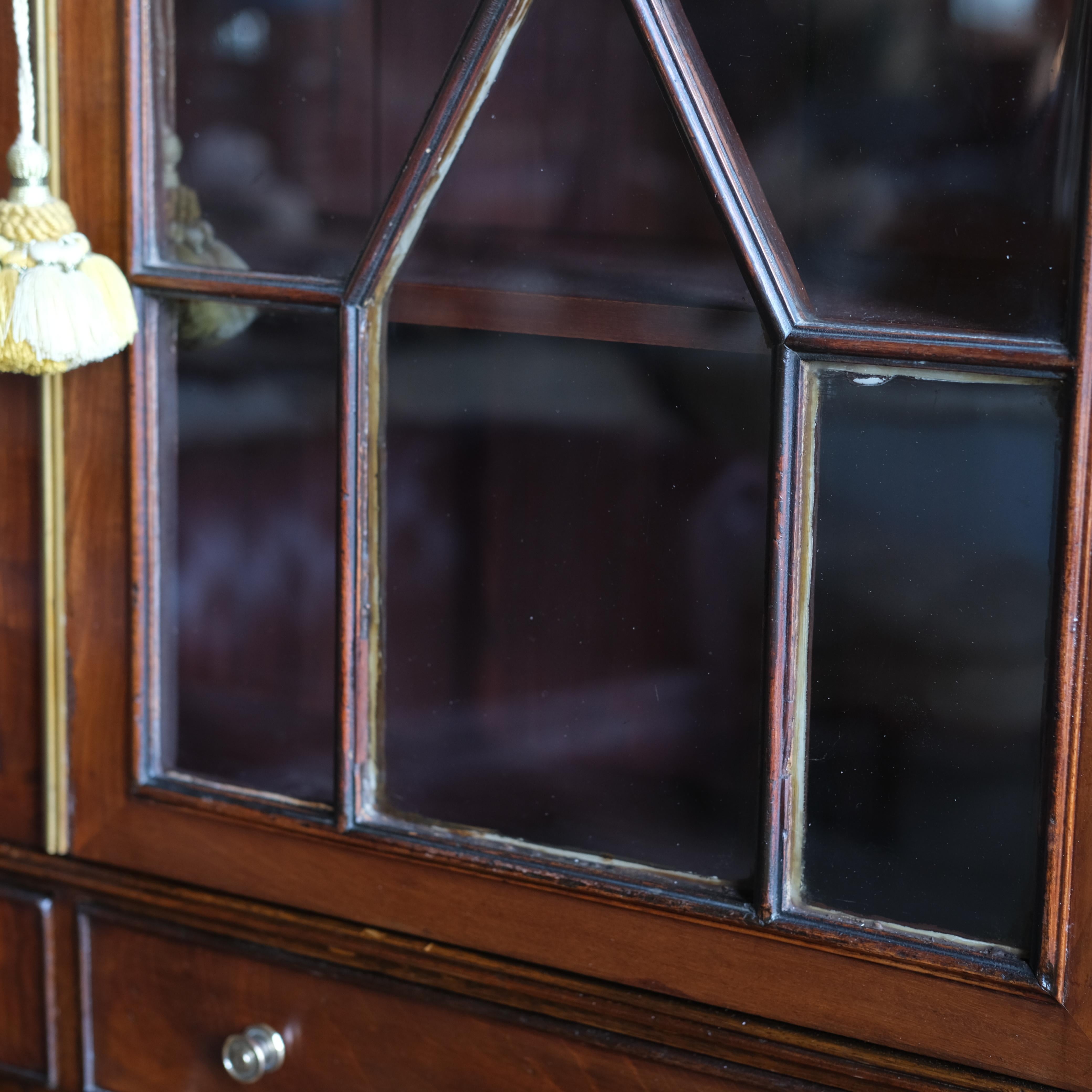 George III Glazed Mahogany Secretary Bookcase For Sale 4