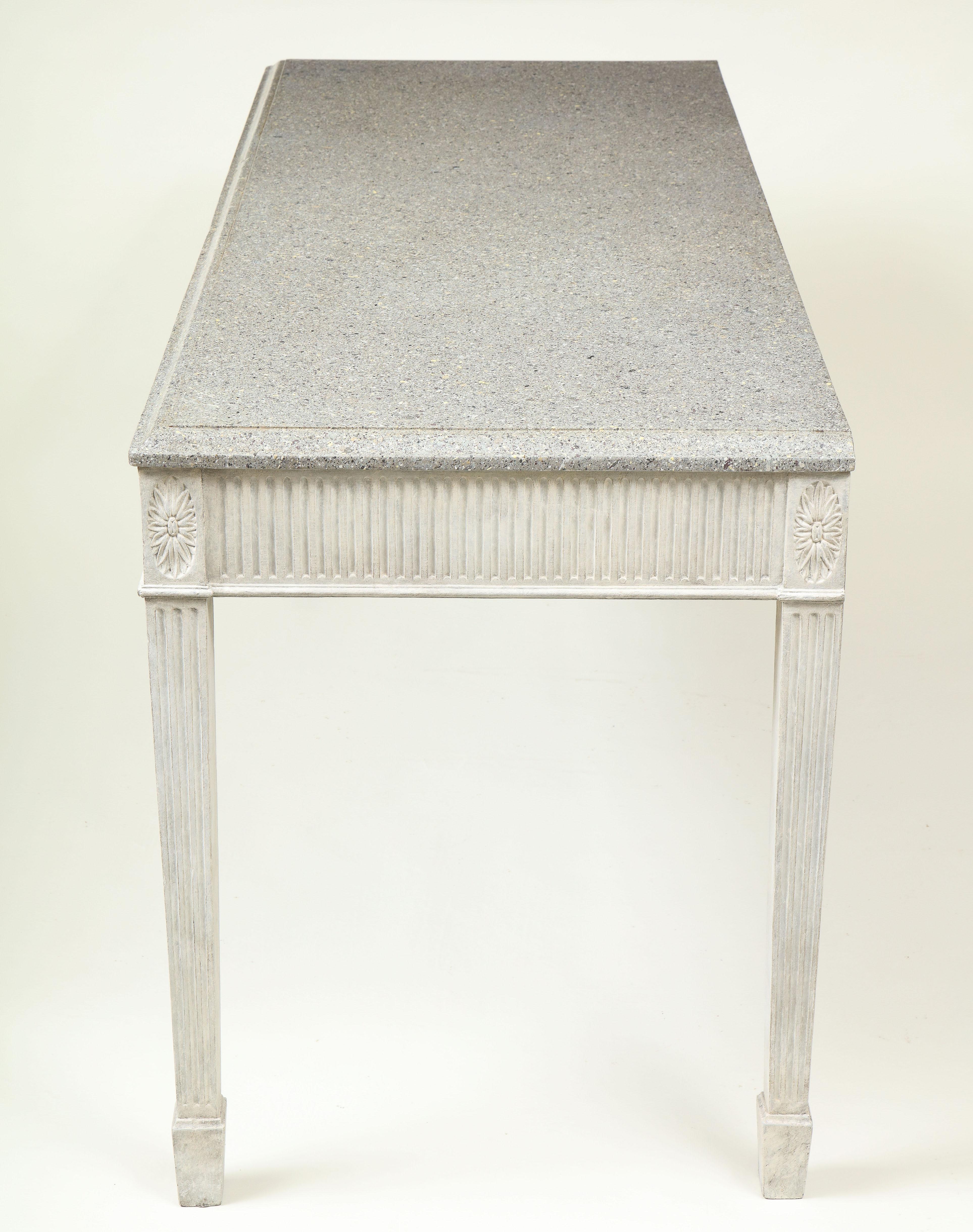 George III Gray-Painted Mahogany Console Serving Table 10