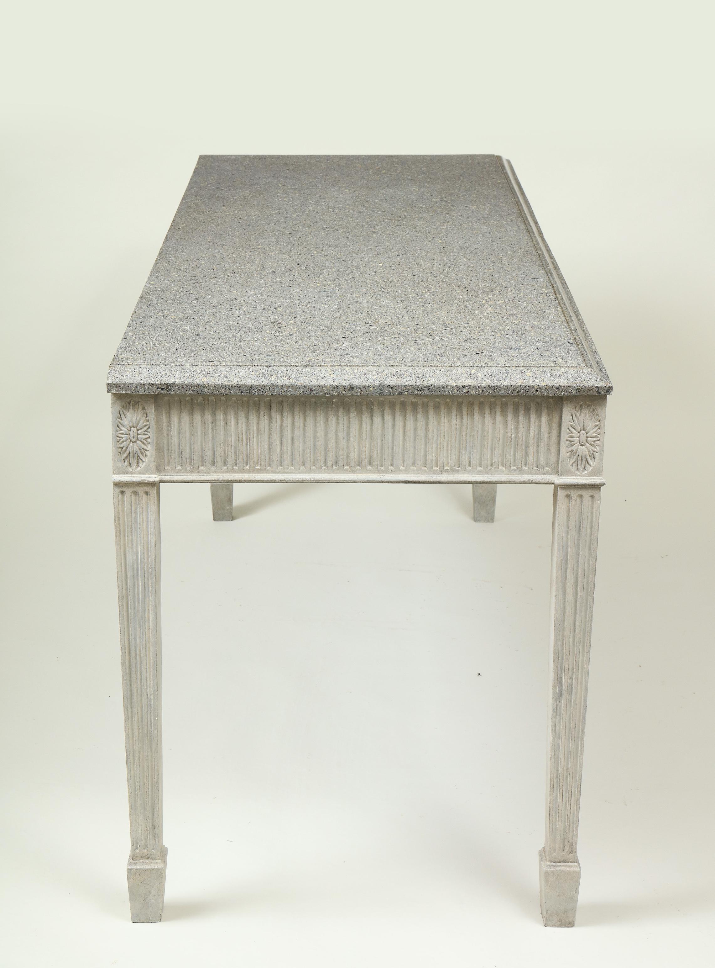 George III Gray-Painted Mahogany Console Serving Table 15