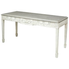 George III Gray-Painted Mahogany Console Serving Table