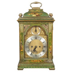 Antique George III Green Japanned Bracket Clock By Edward Pistor