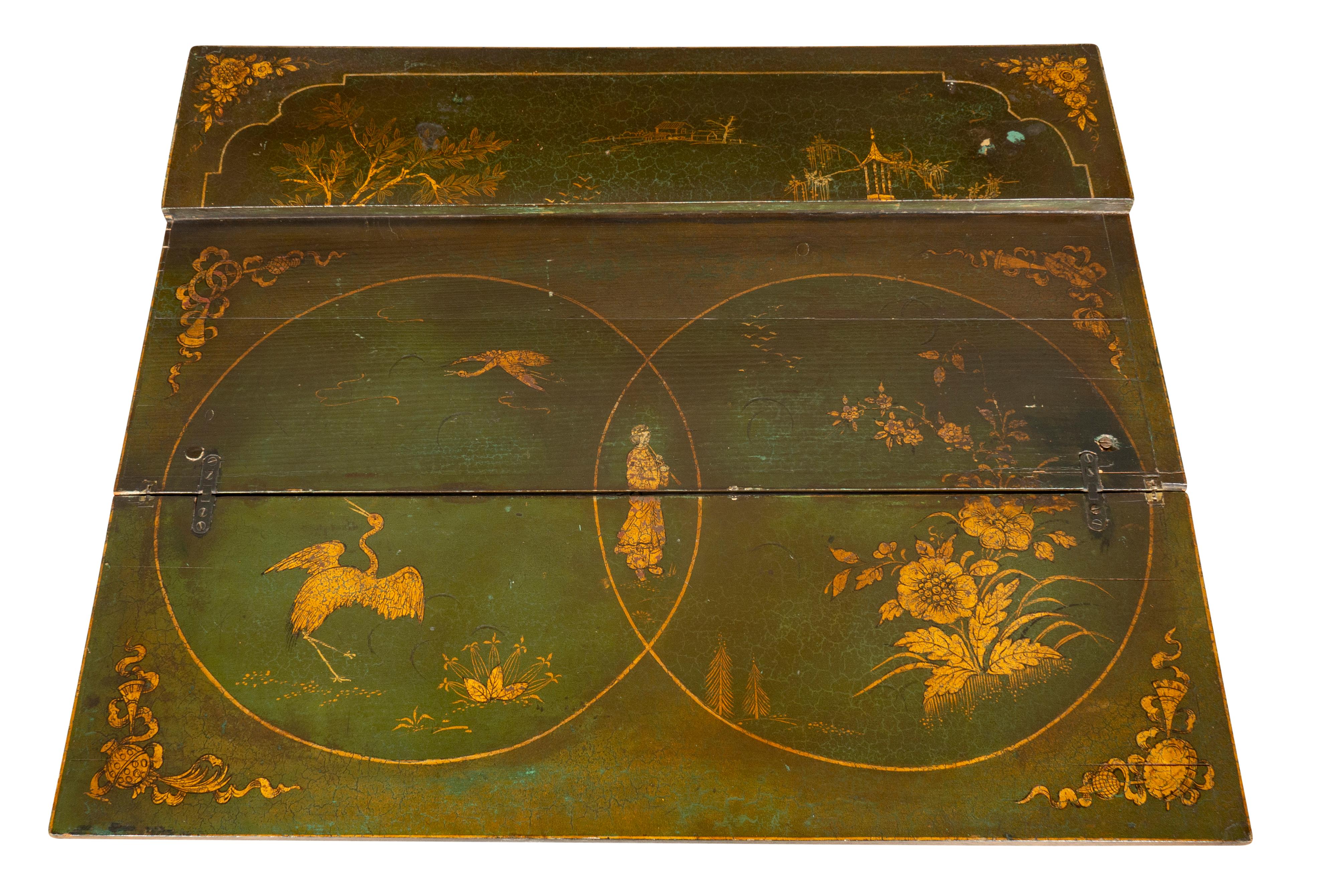 George III Green Japanned Table For Sale 12