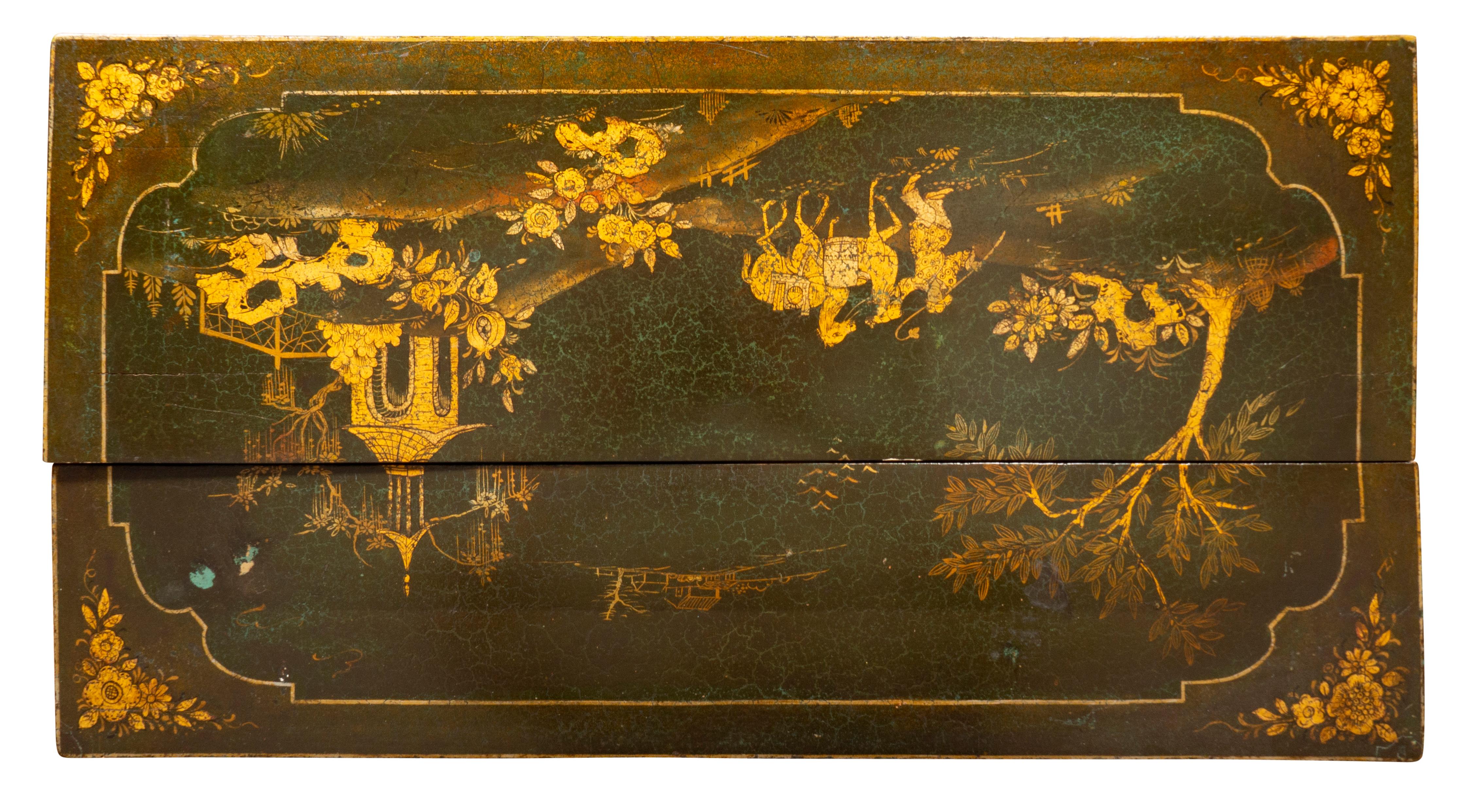 George III Green Japanned Table For Sale 14