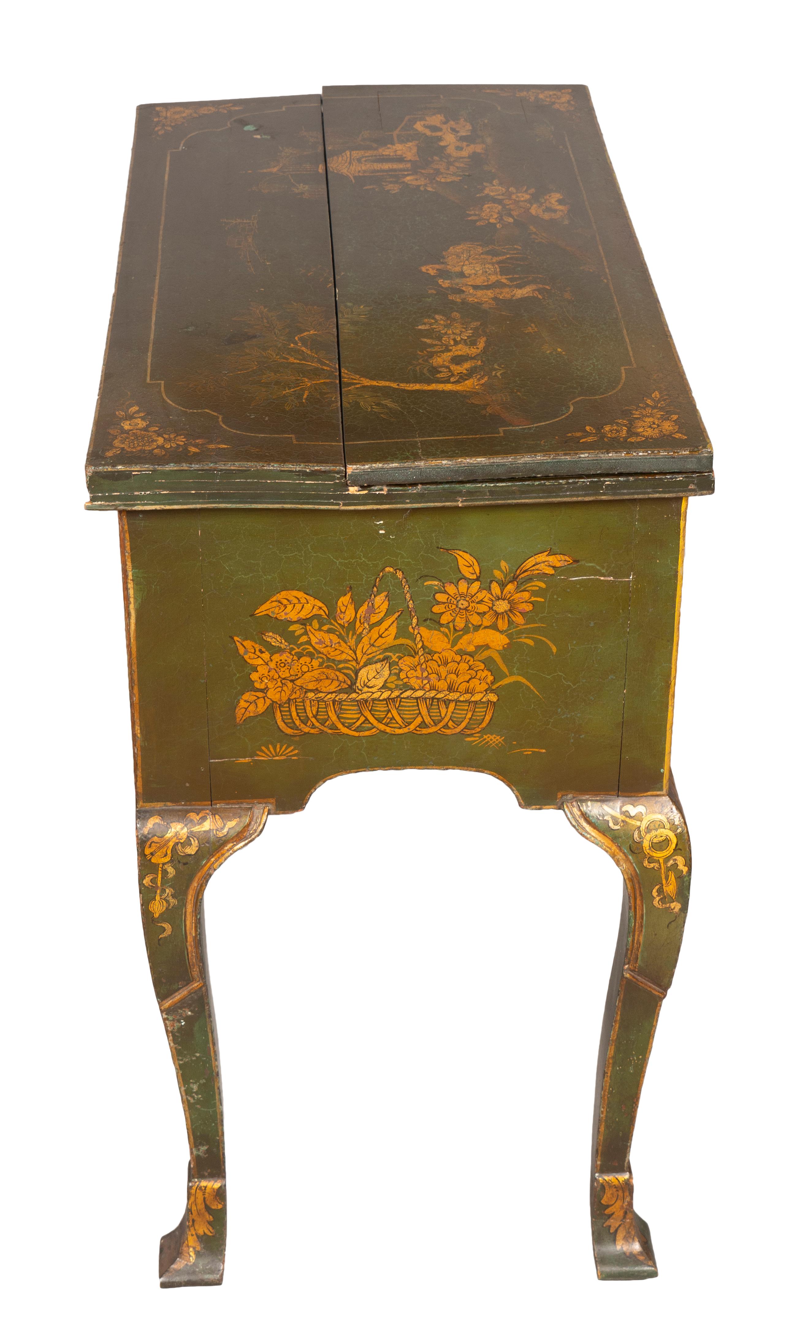 George III Green Japanned Table For Sale 1