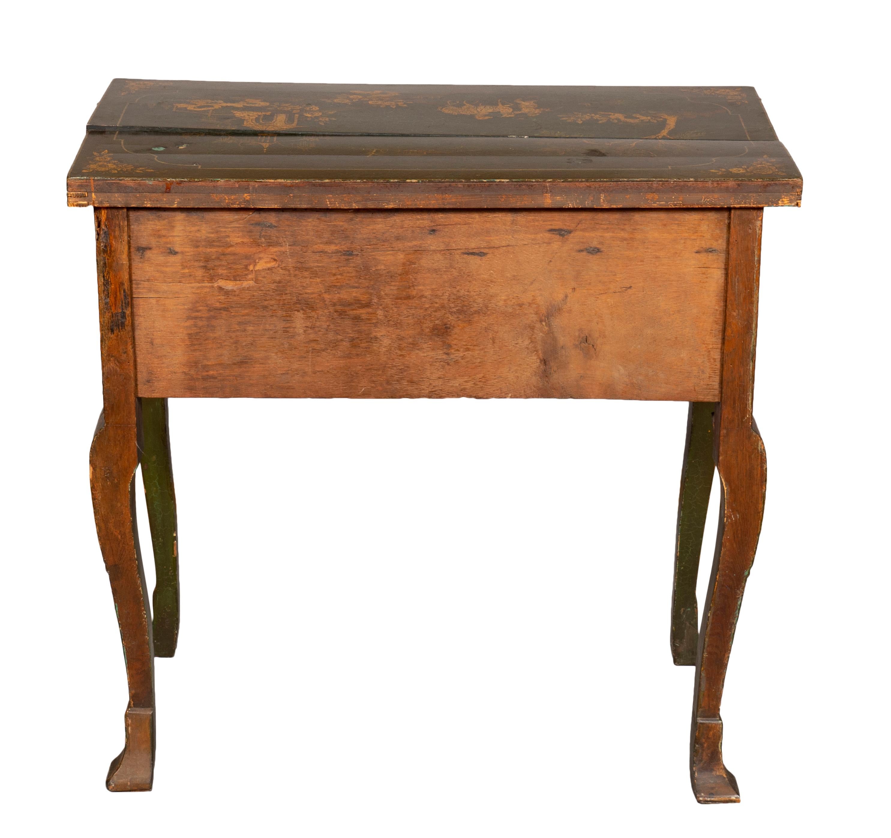 George III Green Japanned Table For Sale 2