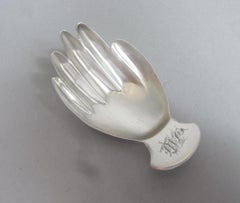 George III Hand Caddy Spoon Made in London by Josiah Snatt, 1806